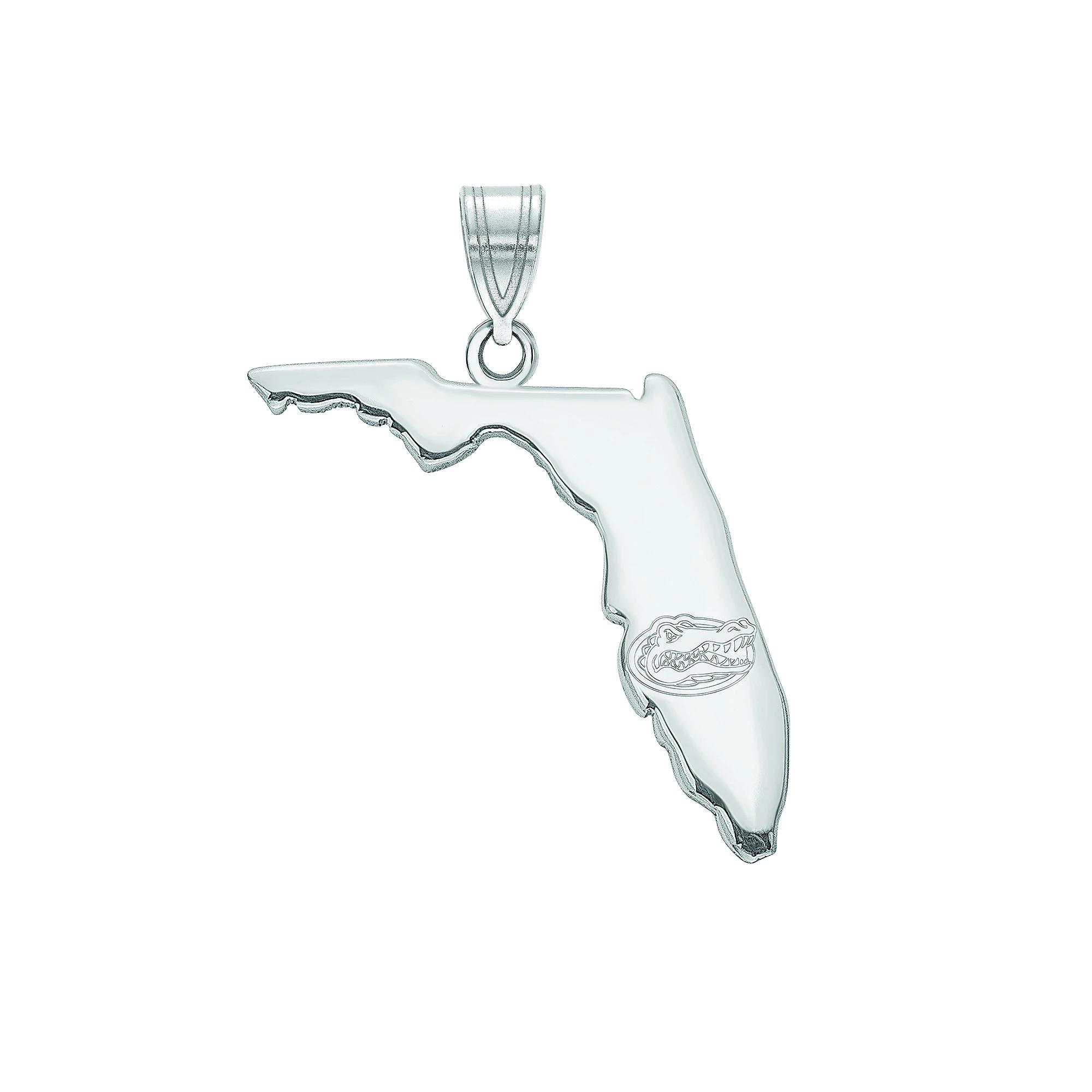 LogoArt Sterling Silver University of Florida State Pendant, Womens Product Image
