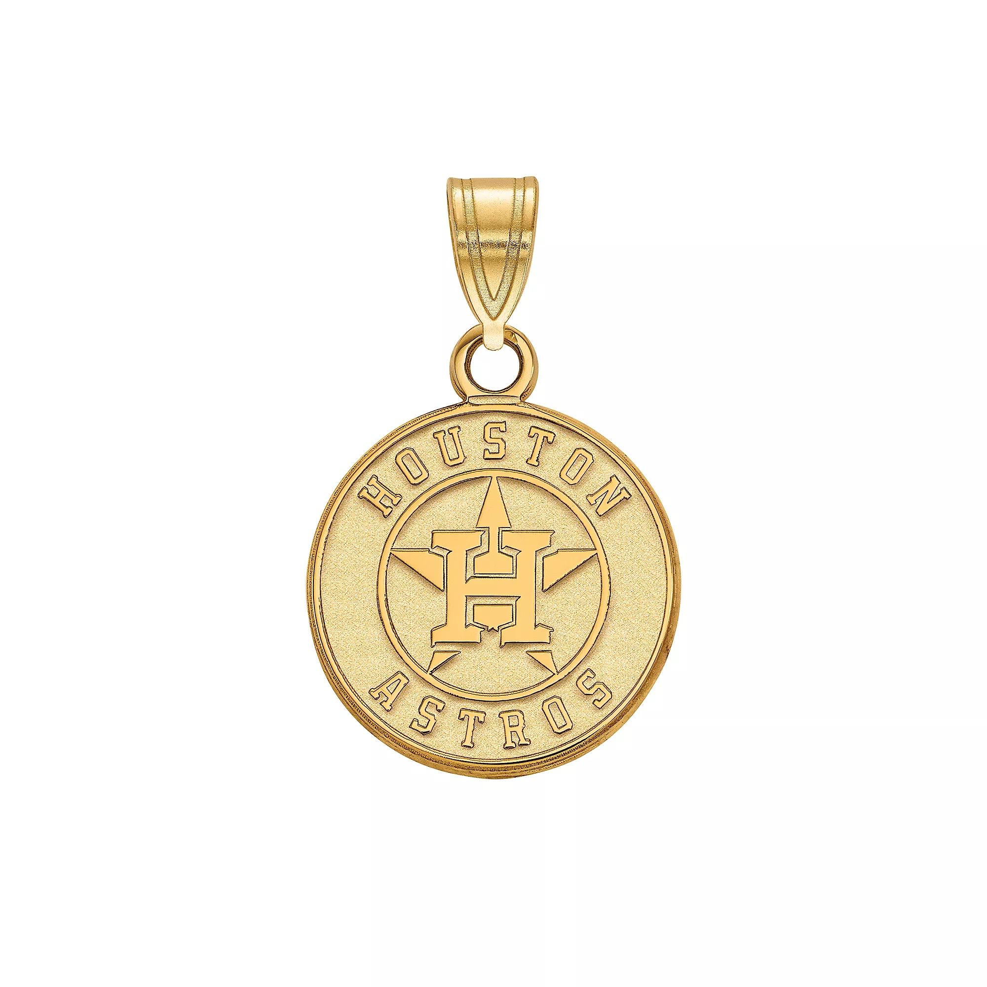 LogoArt Sterling Silver Houston Astros Pendant, Women's, Size: 18 mm, 14k Gold Plated Product Image
