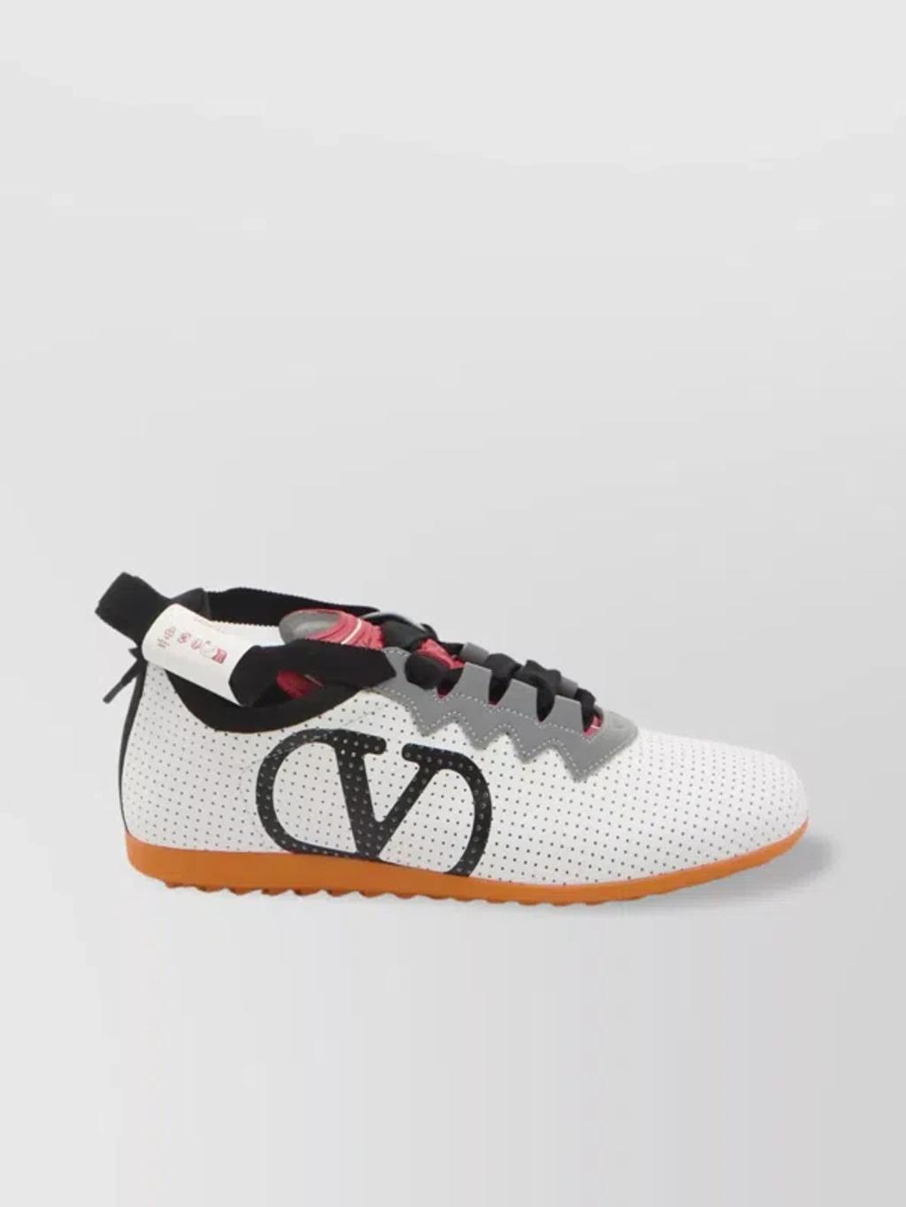 VALENTINO GARAVANI Chromathon Low-top Sneakers In Perforated Leather In Multi Product Image