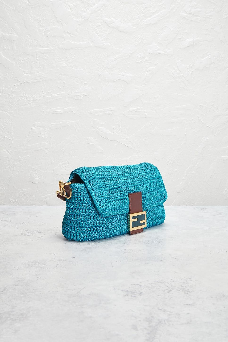Fendi Raffia Crochet Baguette Shoulder Bag FWRD Renew Product Image