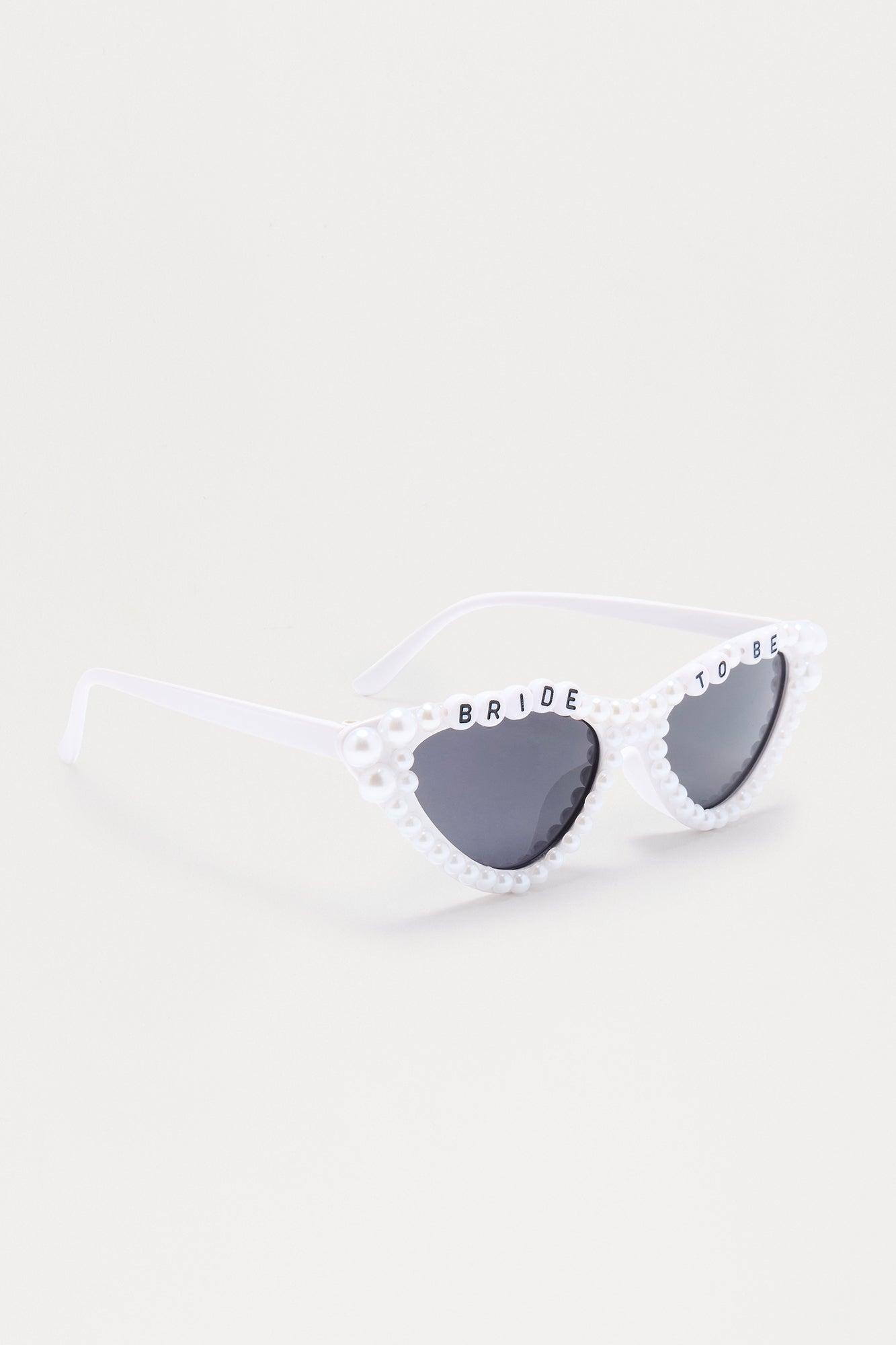 Bride To Be Faux Pearl Sunglasses - White Female Product Image