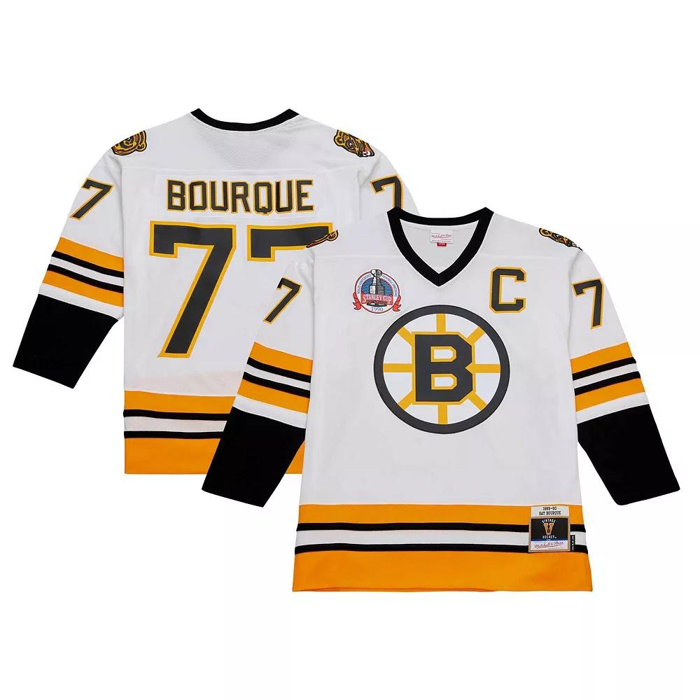 Men's Mitchell & Ness Ray Bourque White Boston Bruins 1989 Blue Line Player Jersey, Size: Medium Product Image