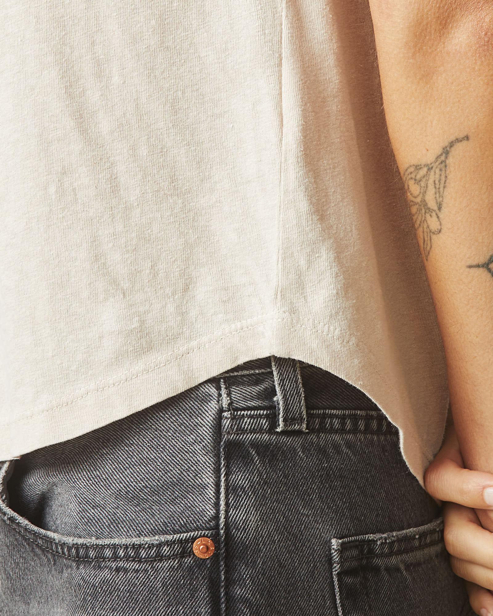 Women's Hemp Jersey Crew Tee - Almond Peach Product Image