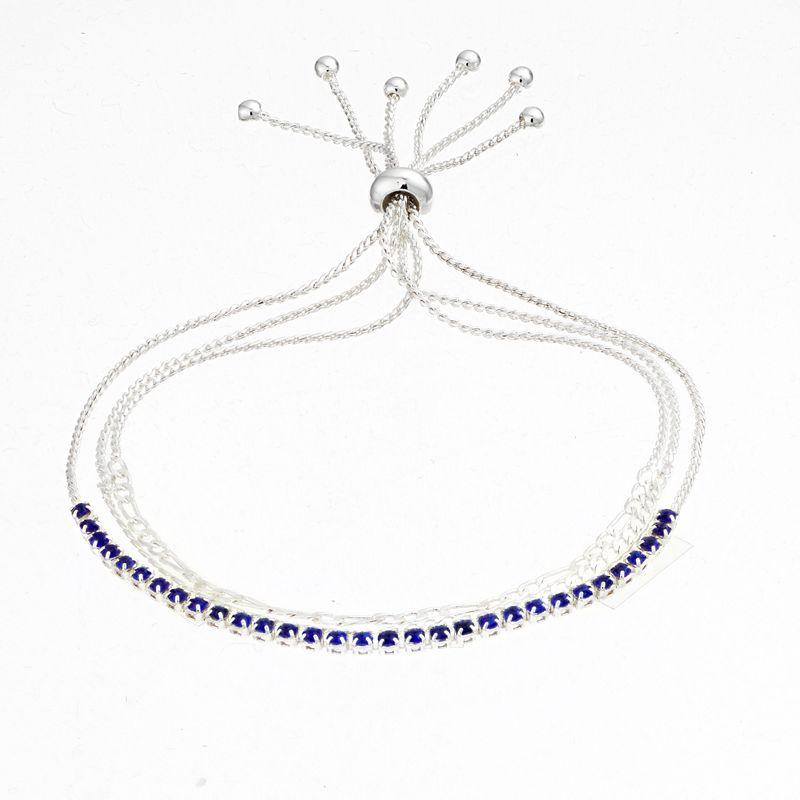 City Luxe Crystal Simulated Birthstone Multi-Strand Adjustable Chain Bracelet, Women's, Gold Tone December Product Image