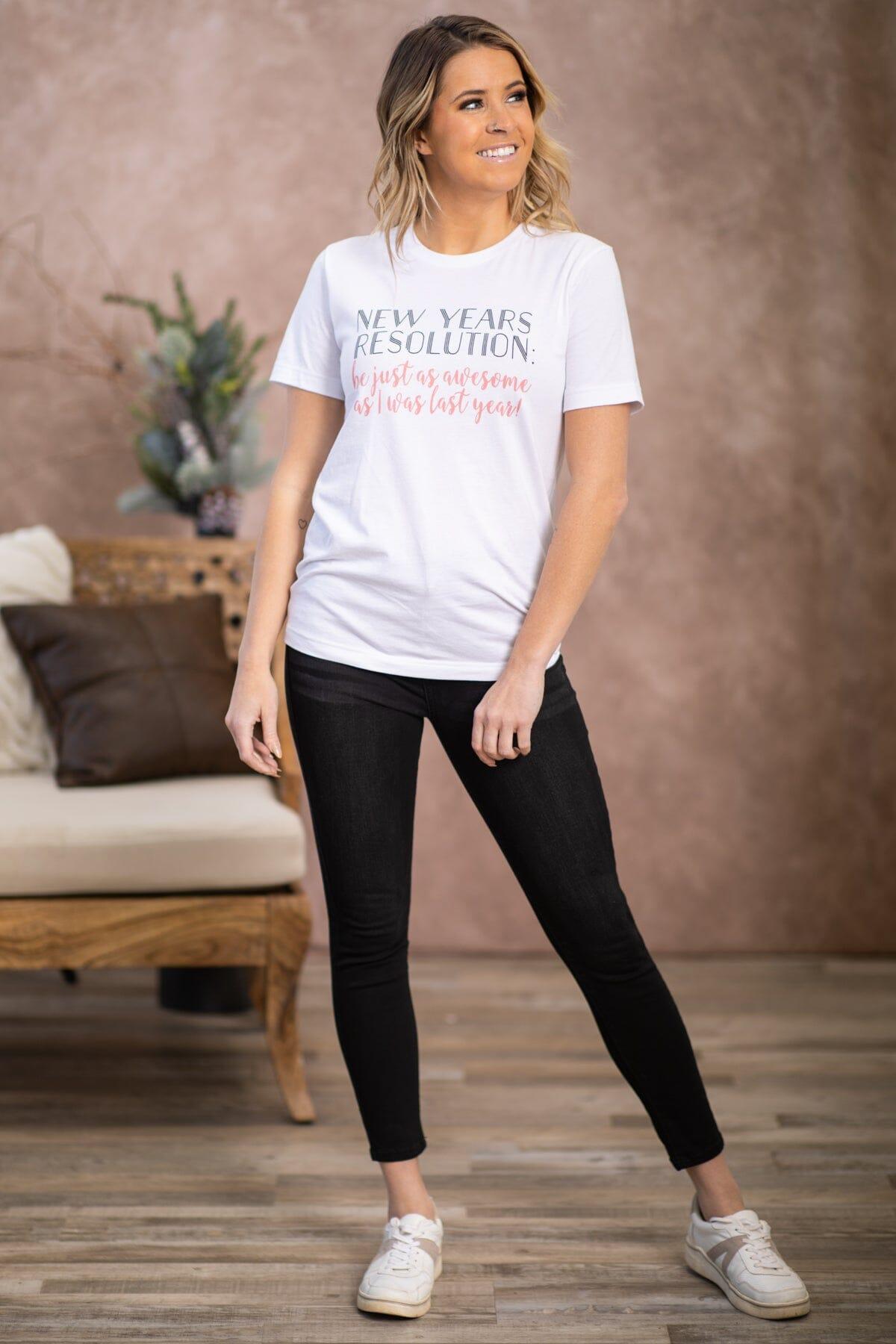 White New Years Resolutions Graphic Tee Product Image