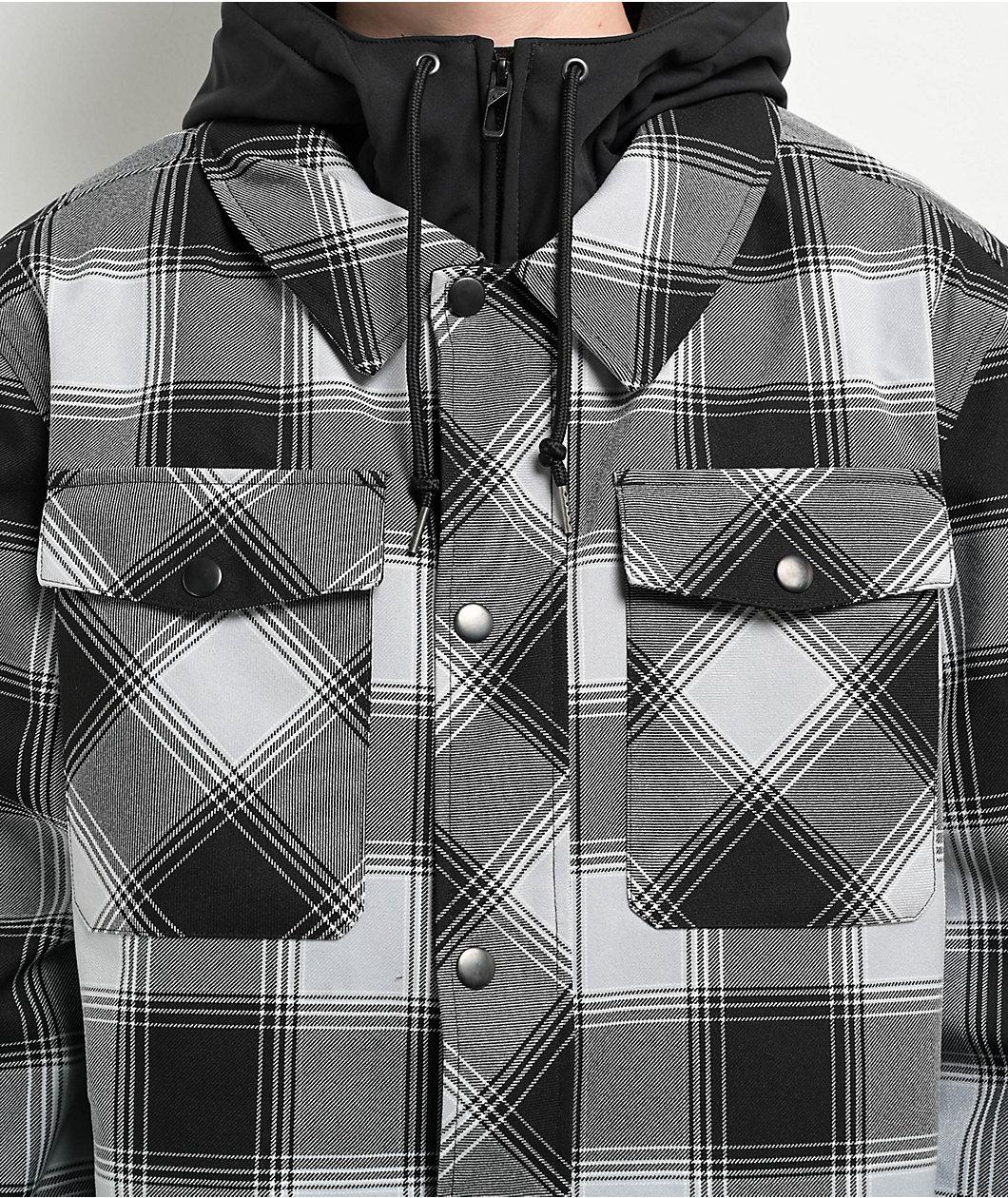 Empyre Traversed Black & Grey Plaid Snowboard Jacket Product Image