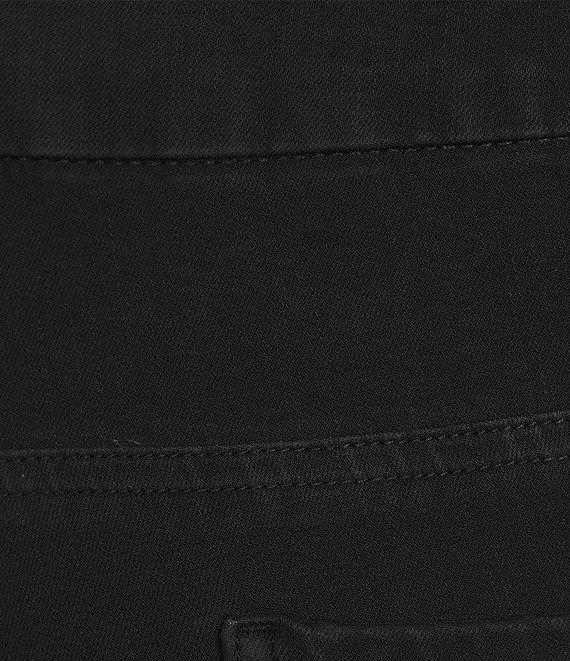 Multiples Plus Size Solid Garment Dyed Straight Leg Fringe Hem Pull-On Ankle Pants Product Image