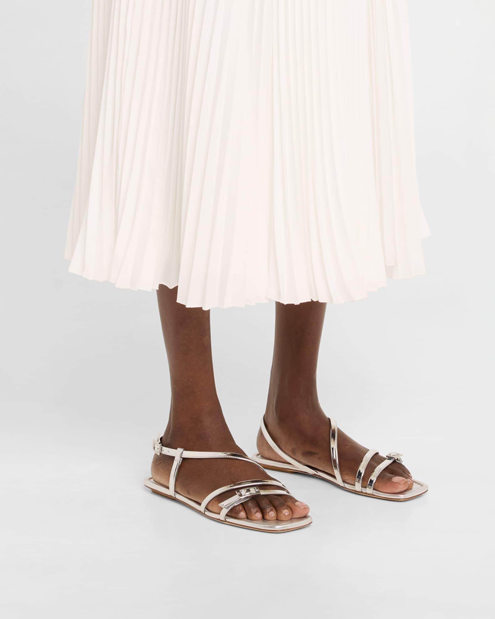 Georgie Metallic Strappy Flat Sandals Product Image