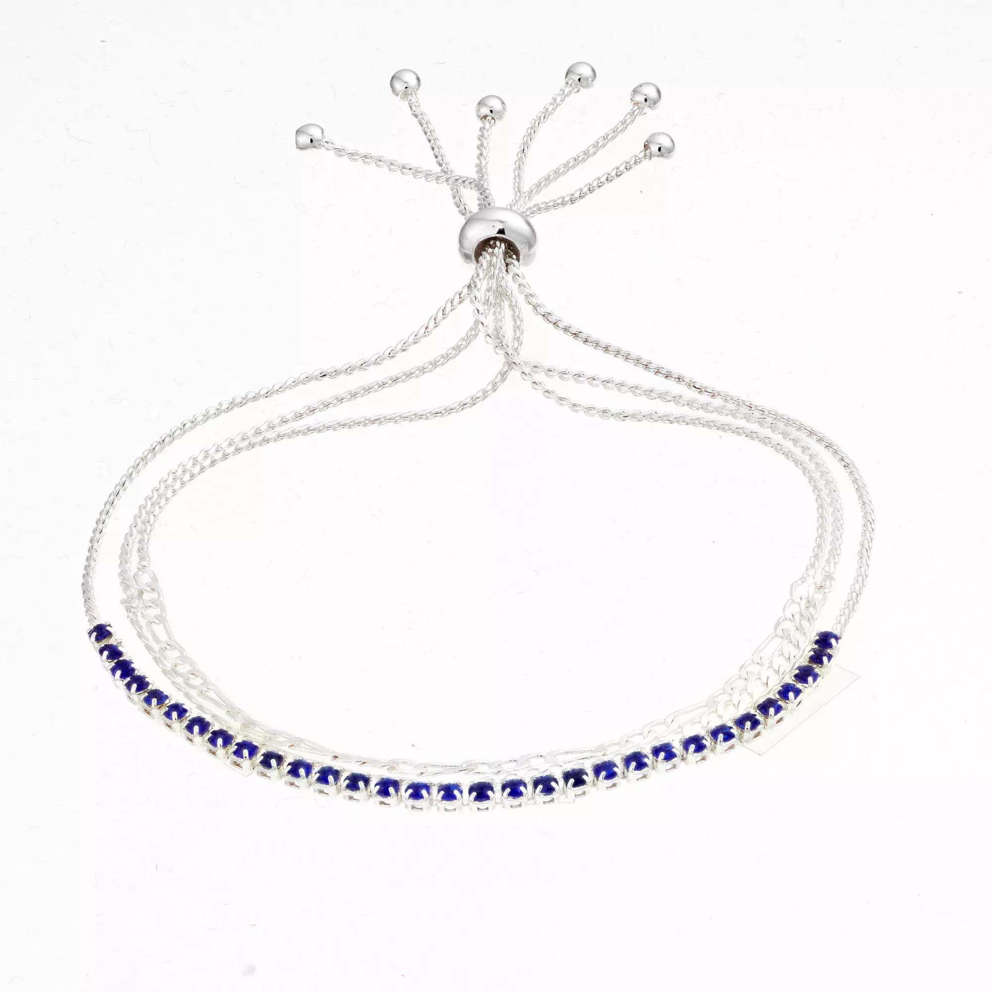 City Luxe Crystal Simulated Birthstone Multi-Strand Adjustable Chain Bracelet, Women's, Gold Tone December Product Image