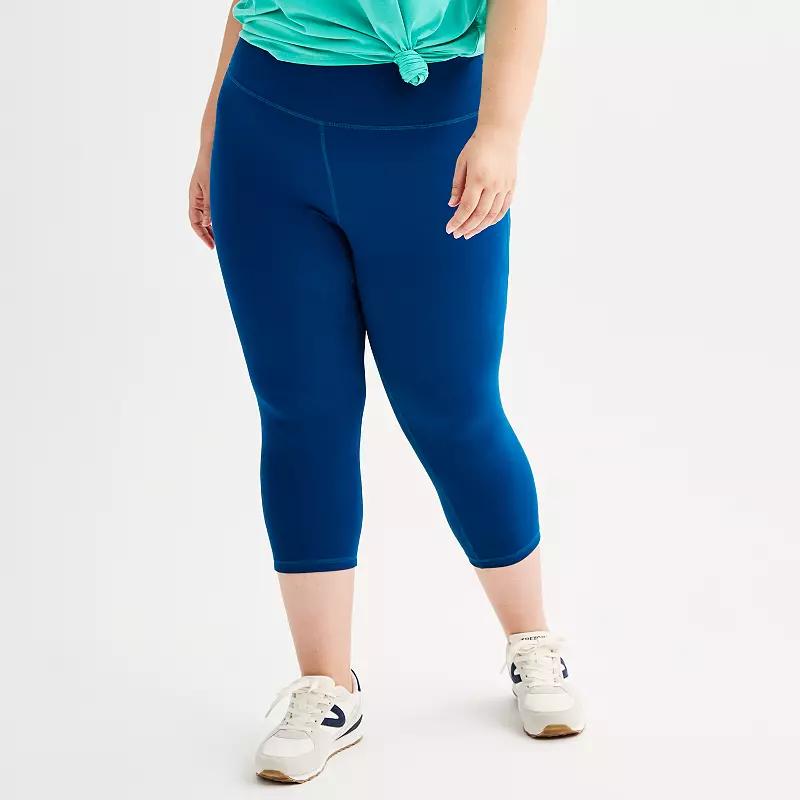 Plus Size Tek Gear® Essential Soft Capri Leggings, Women's, Size: 4XL, Blue Romance Product Image