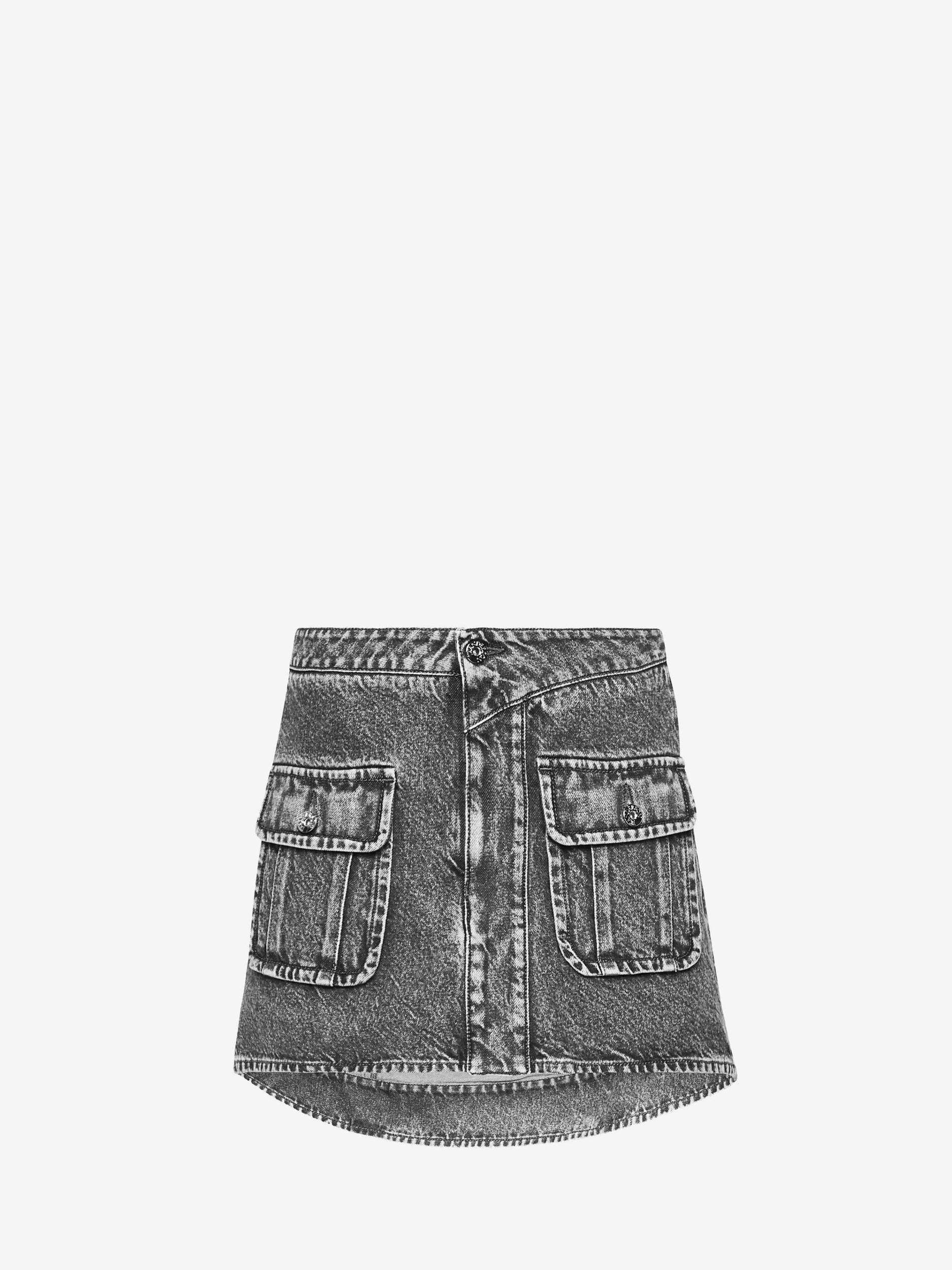 CURVED PATCH POCKET MINI SKIRT Product Image
