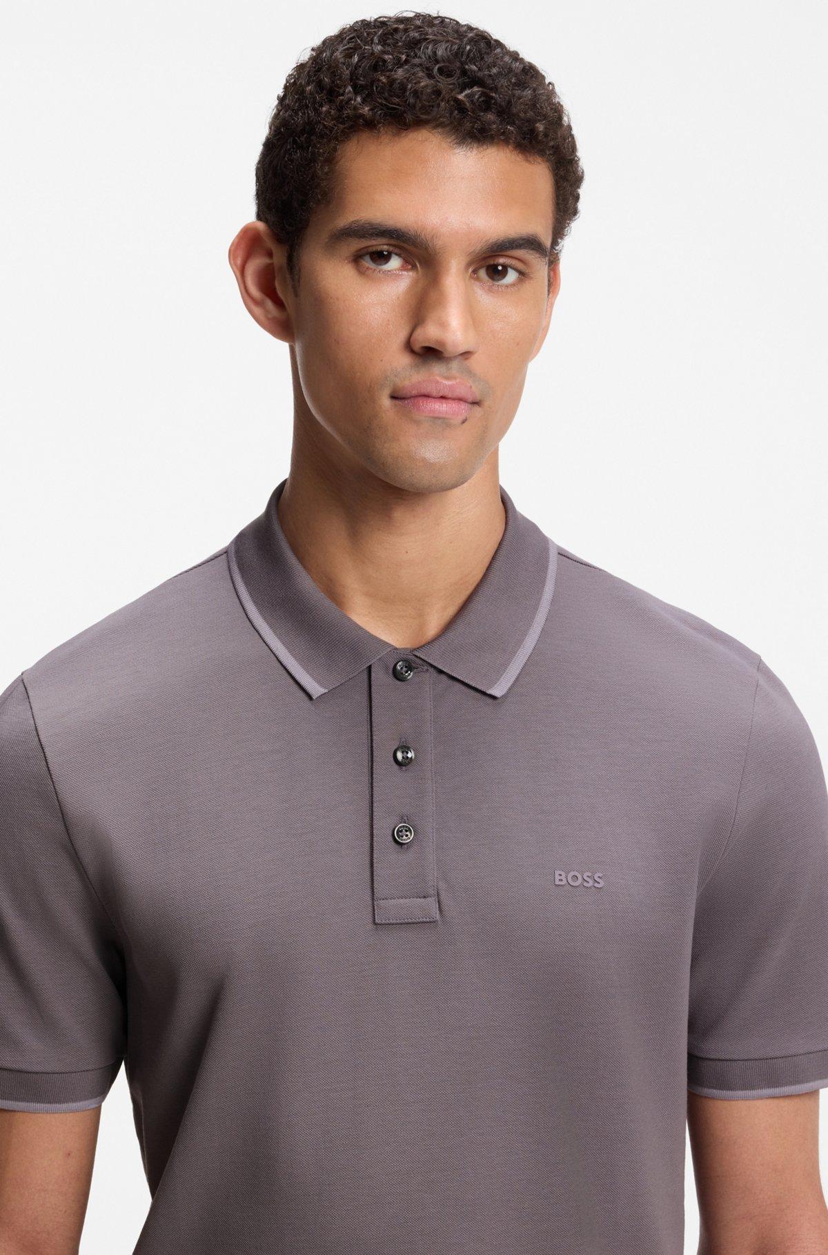 Cotton-piqué polo shirt with contrast tipping Product Image