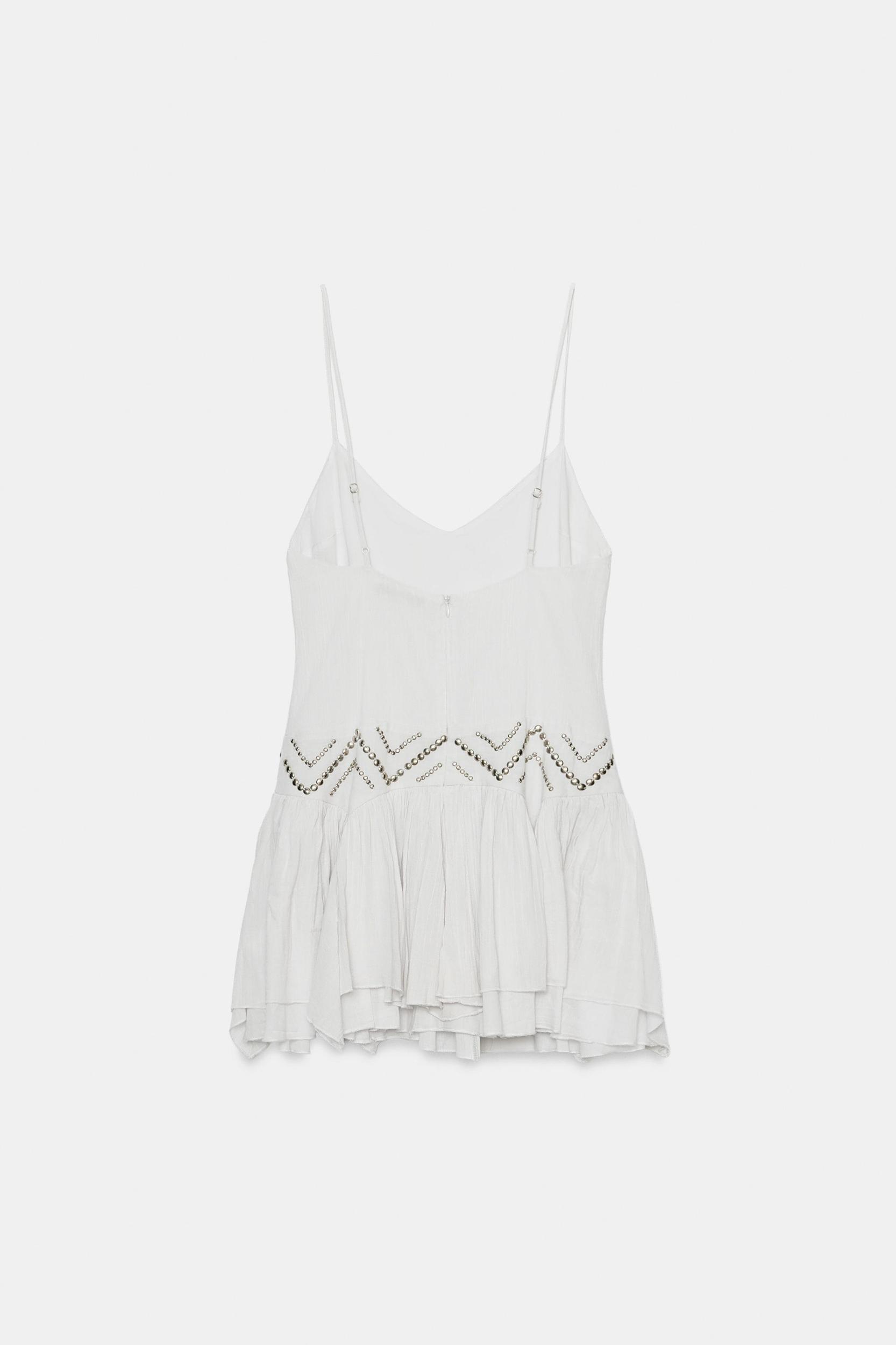 RUFFLED CHIFFON STUDDED DRESS Product Image