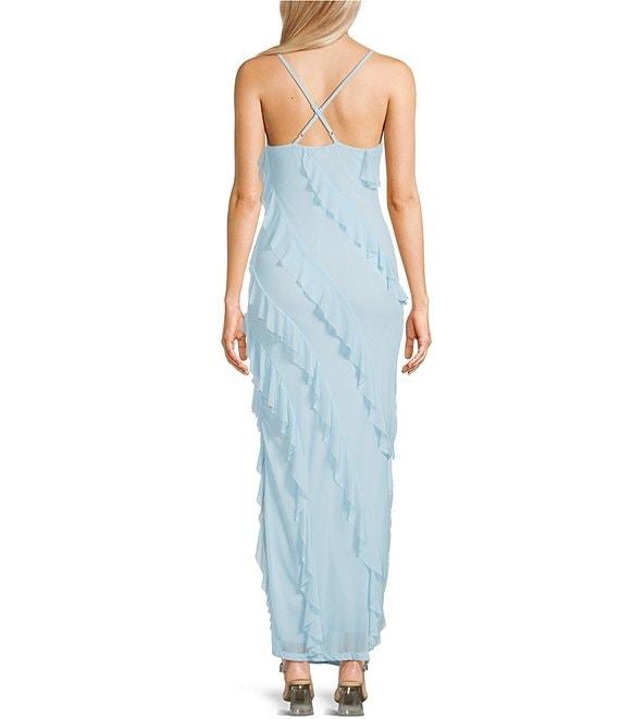 Evolutionary Sleeveless Bias All Over Ruffle Dress Product Image