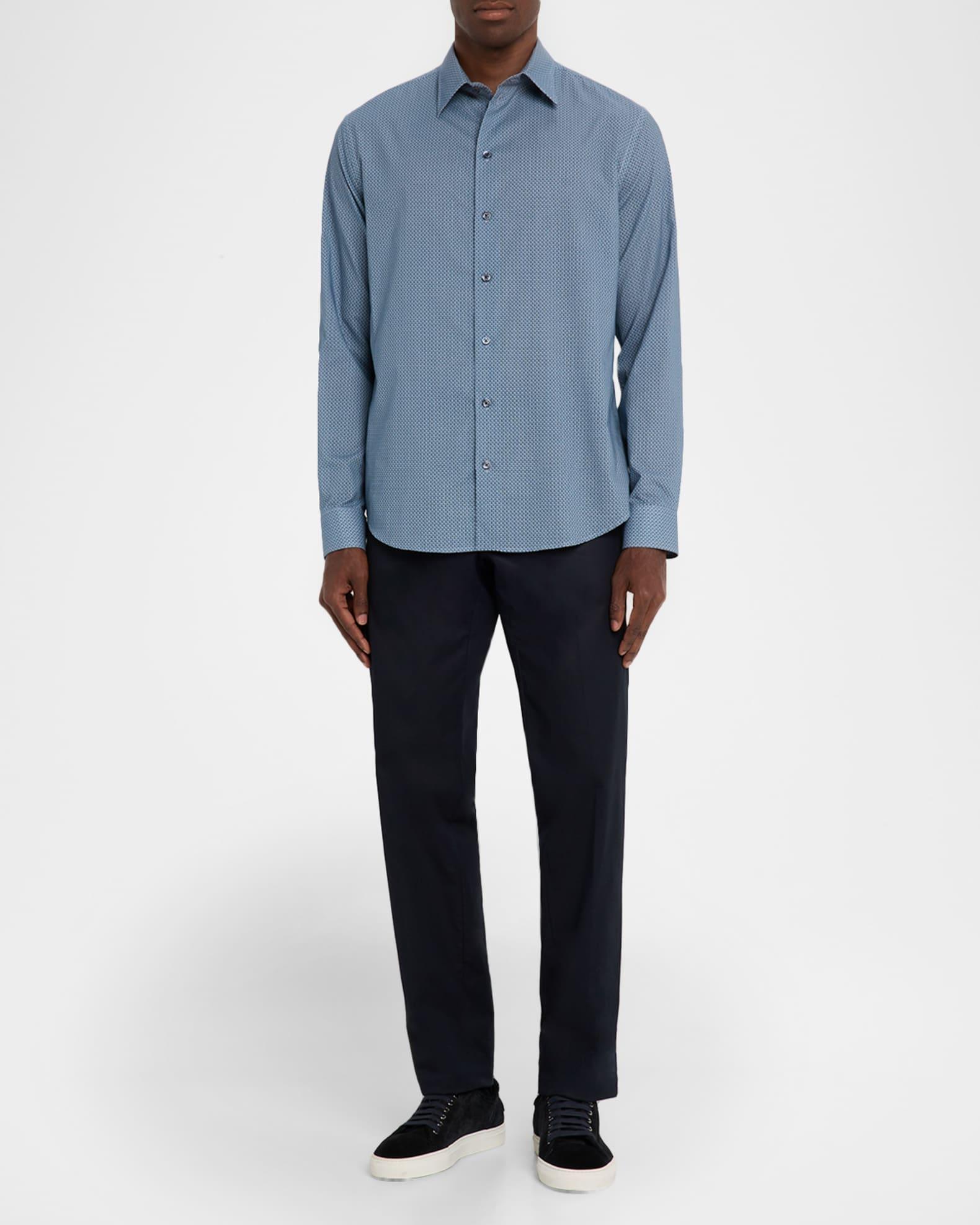 Men's Cotton Diagonal Wave Sport Shirt Product Image