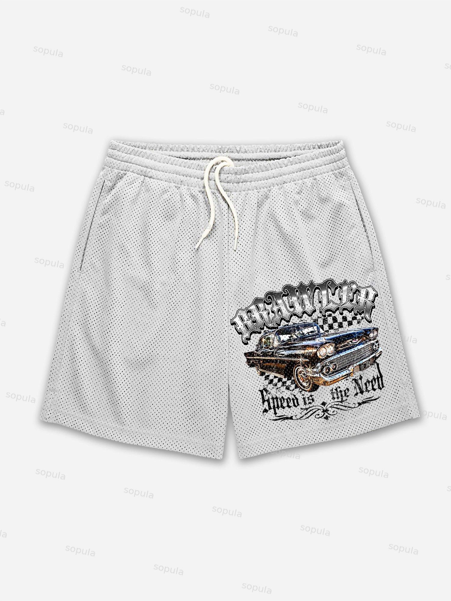 Racing Brawler Print Mesh Shorts Product Image