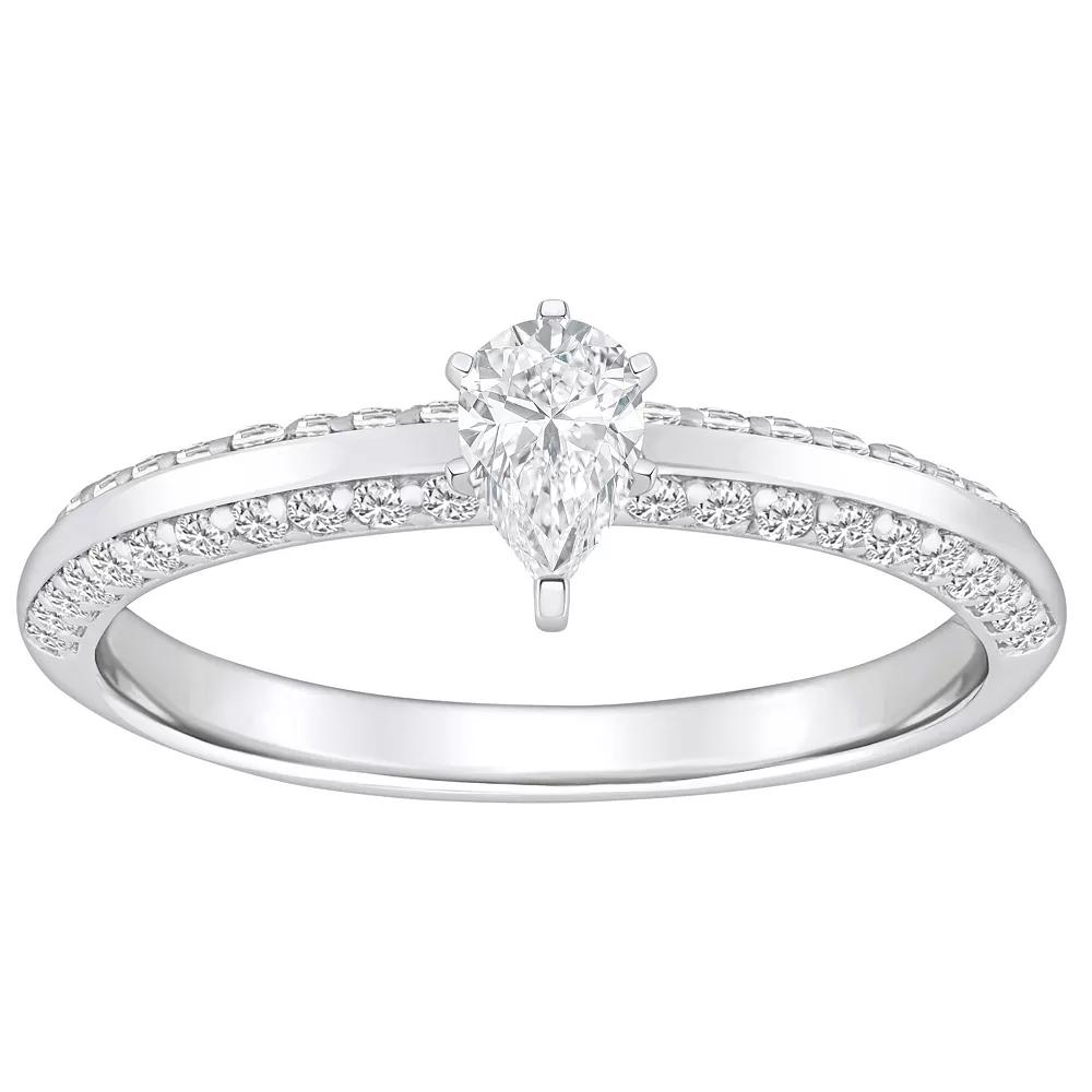 Alyson Layne 14k Gold 3/5 Carat T.W. Diamond Pear Shape Pave & Polished Band Engagement Ring, Womens 14k Two Tone Gold Product Image