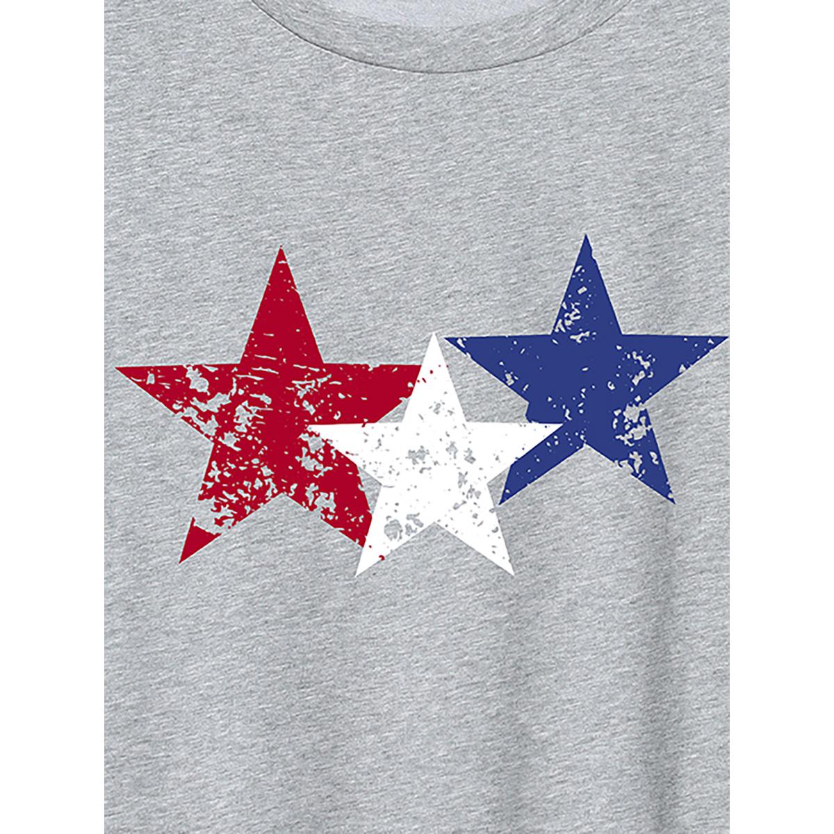 Plus Size Memorial Day Tribute Round Neck Shirt Mediumgray Women Leisure Non Country Round Neck Casual T-shirts BloomChic 28/5X Product Image