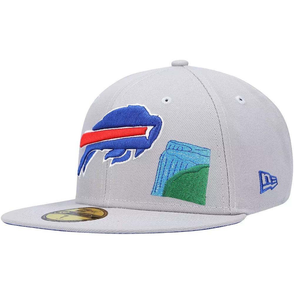 Men's New Era Gray Buffalo Bills City Describe 59FIFTY Fitted Hat, Size: 7 1/2, Grey Product Image