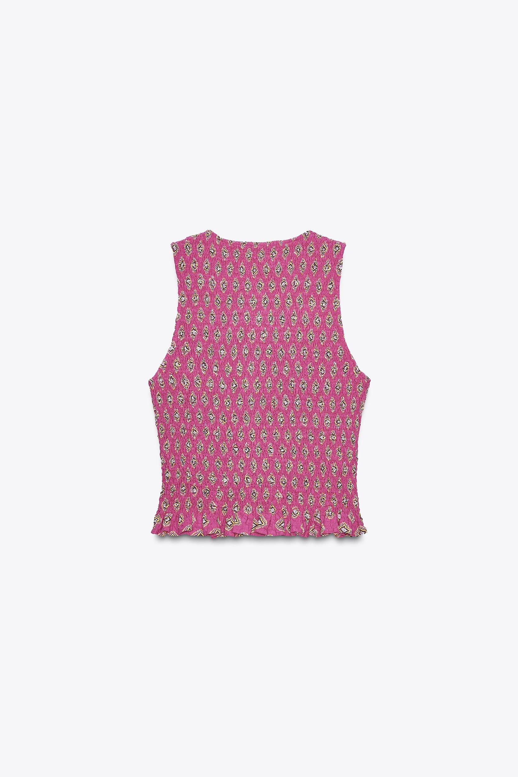 SMOCKED PRINT TOP Product Image