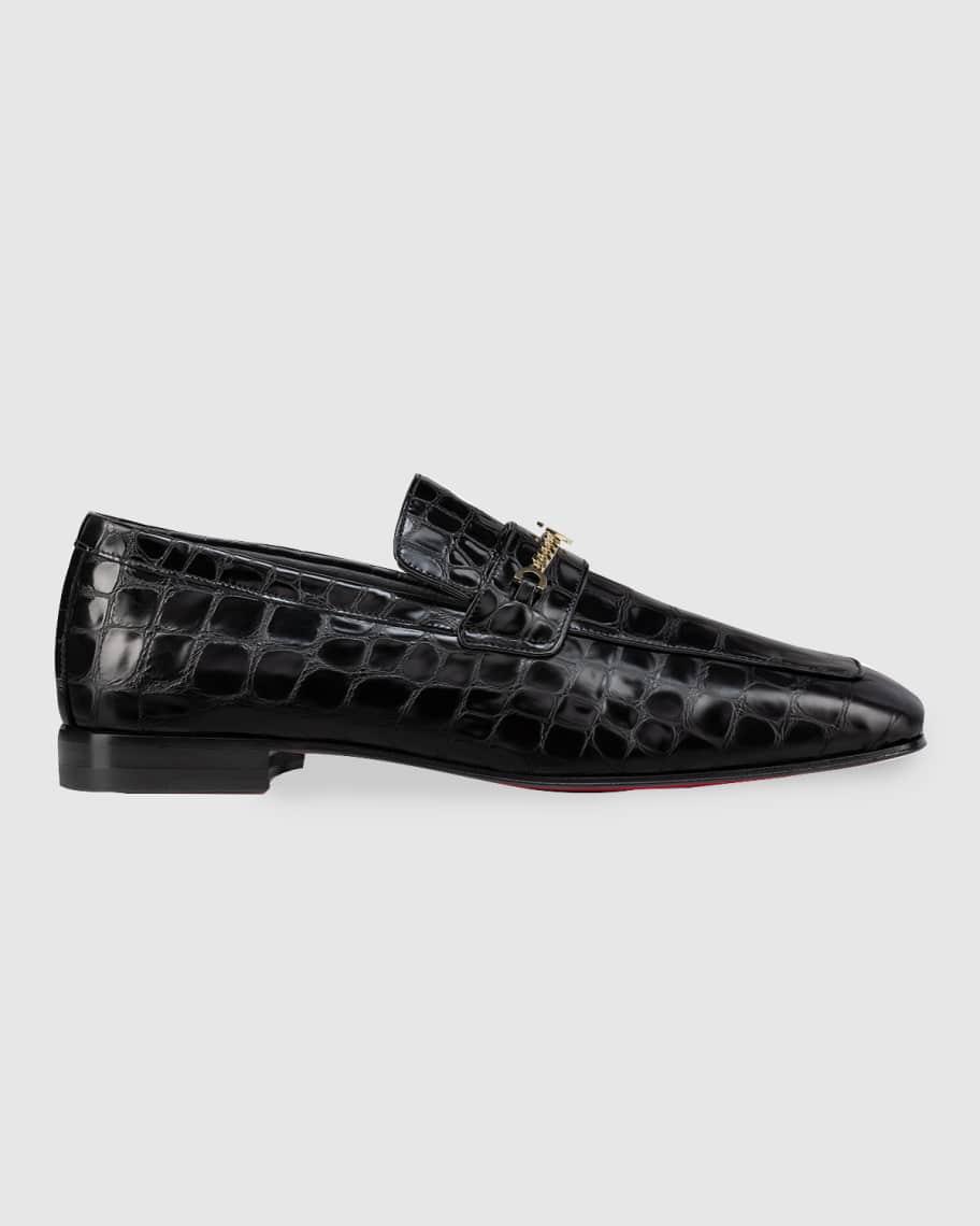 Mens MJ Moc Alligator-Effect Bit Loafers Product Image