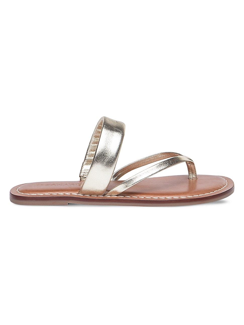 Womens Leia Metallic Leather Thong Sandals Product Image