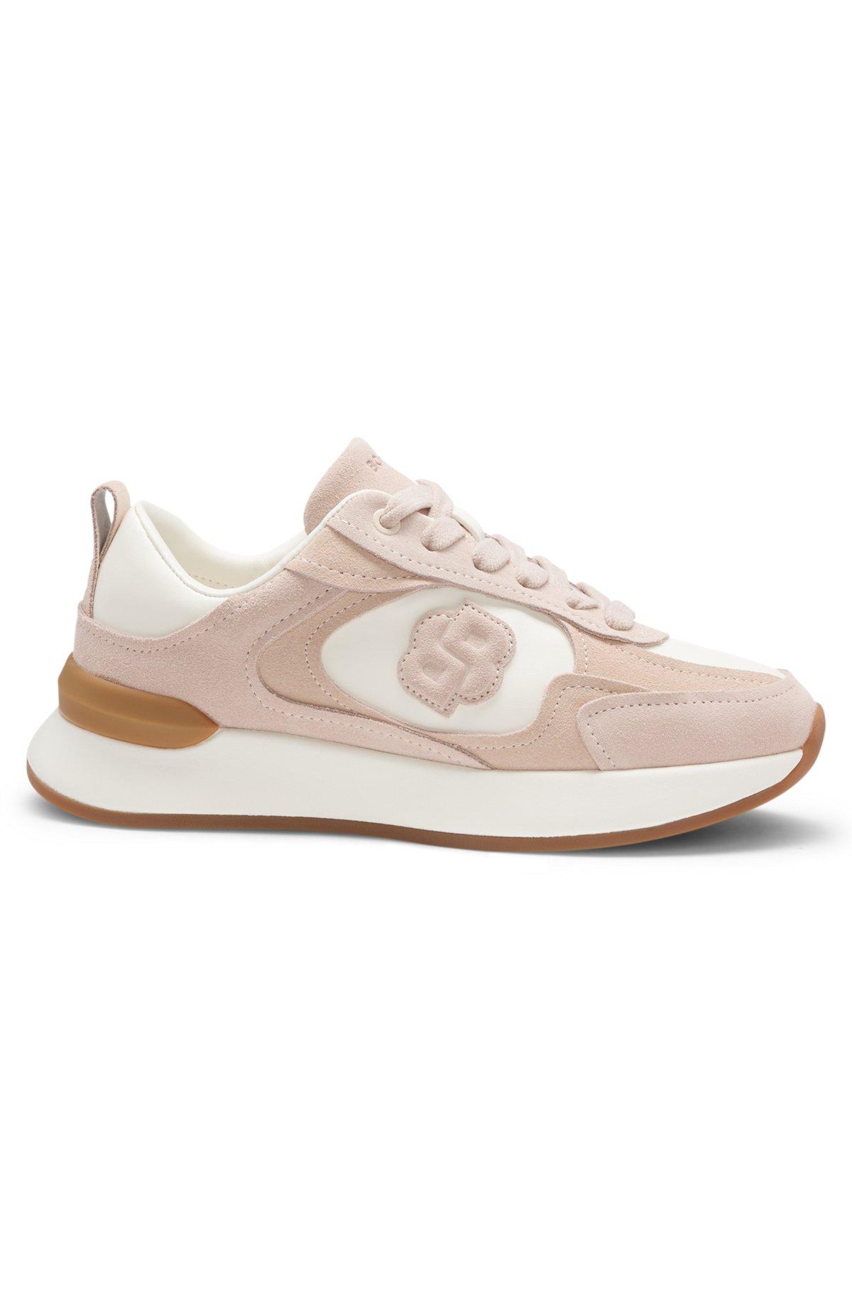 Suede-trim trainers with Double B monogram Product Image