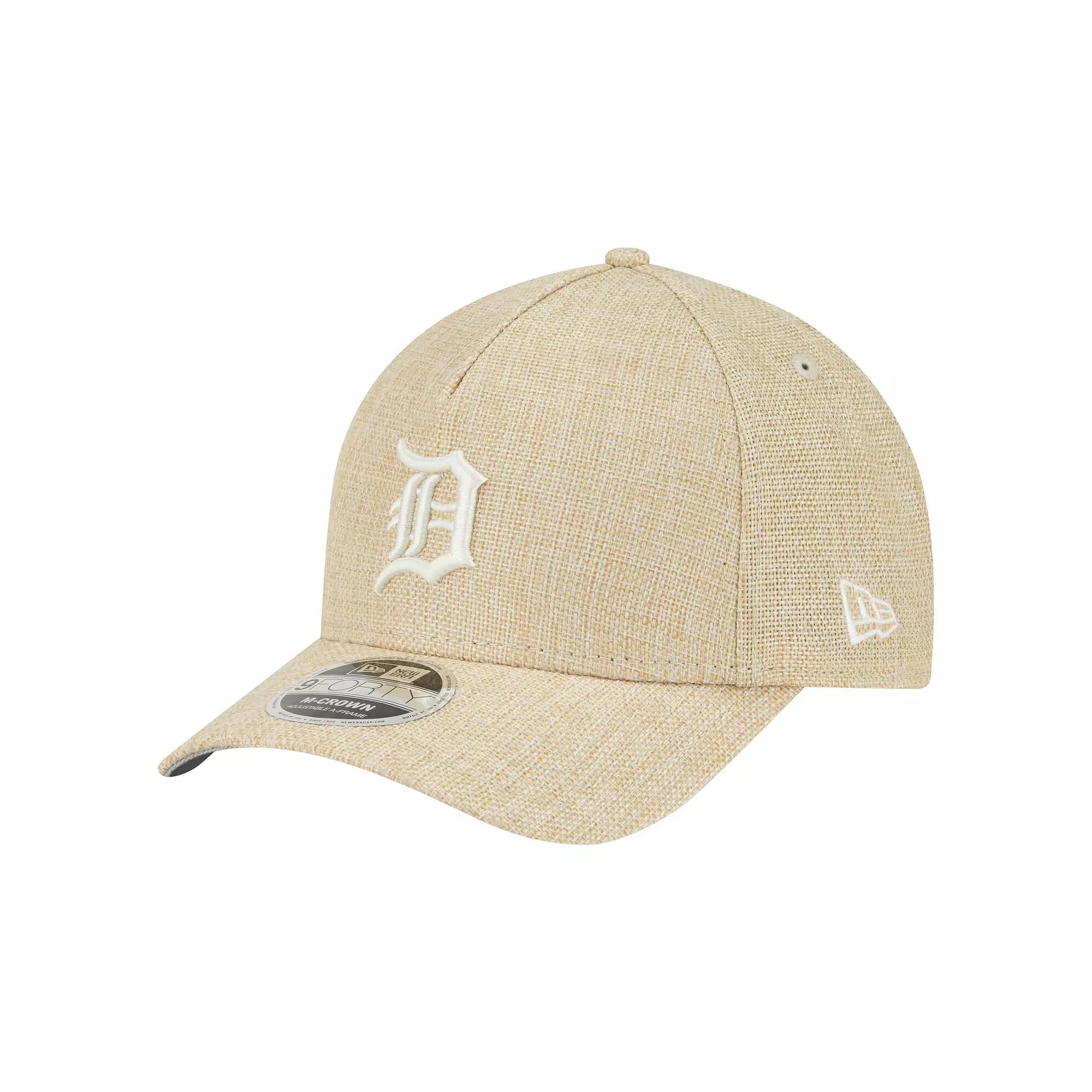 Men's New Era Beige Detroit Tigers Cotton Weave M-Crown A-Frame 9FORTY Adjustable Hat, Team Product Image