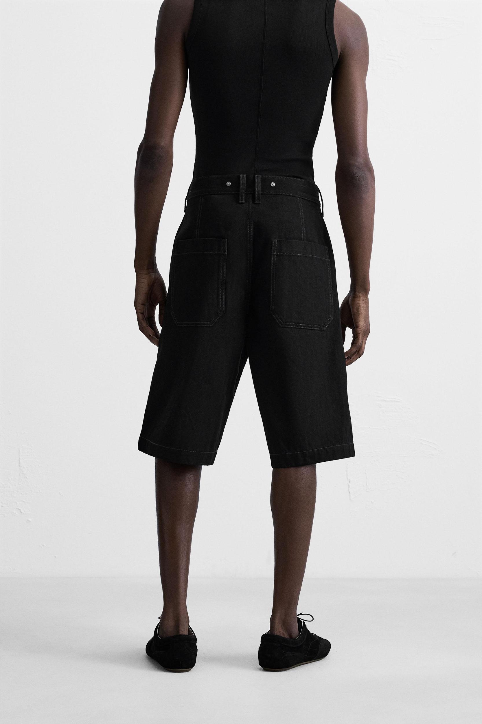 STITCHED BAGGY FIT DENIM SHORTS Product Image