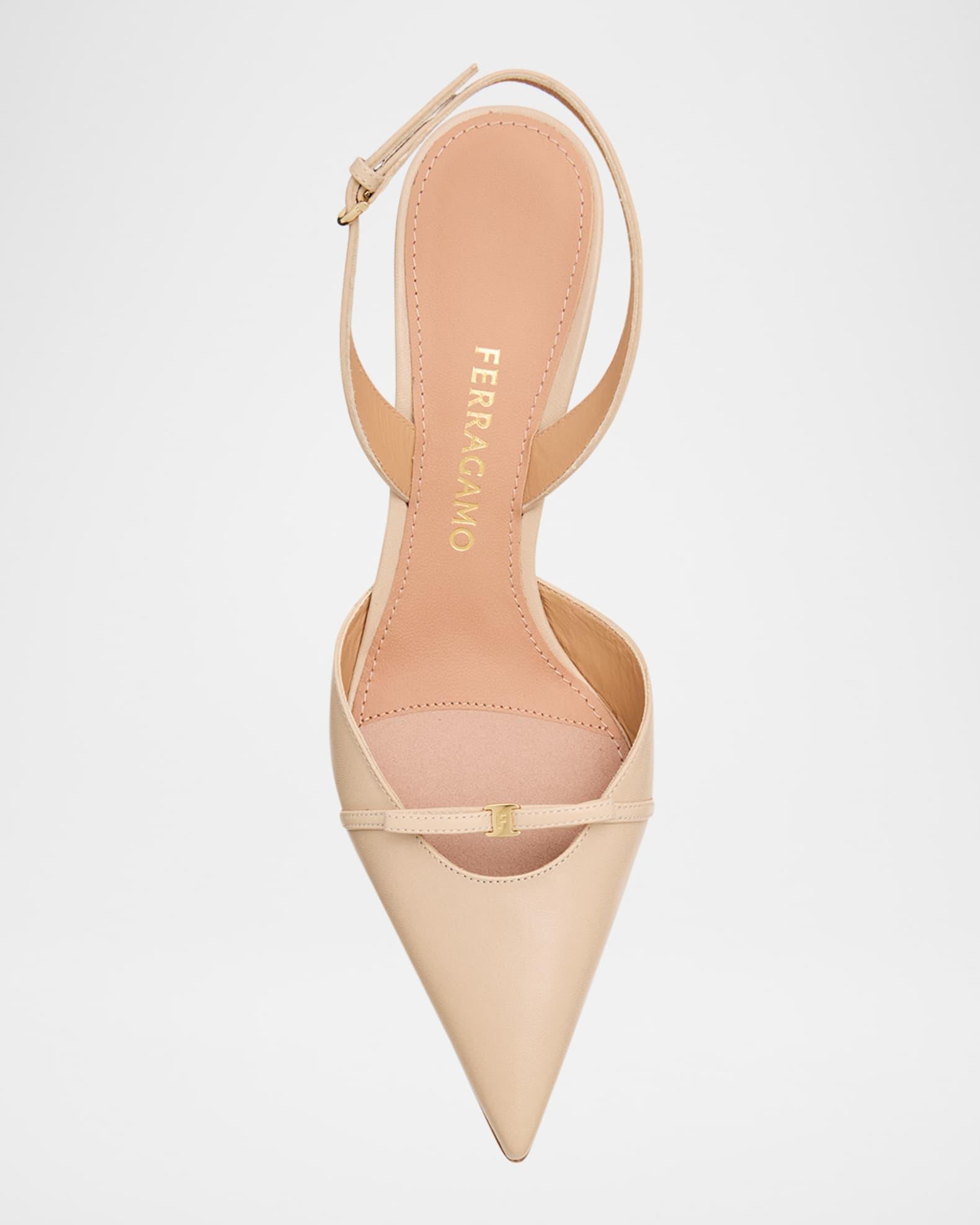 Gylla Leather Bow Slingback Pumps Product Image