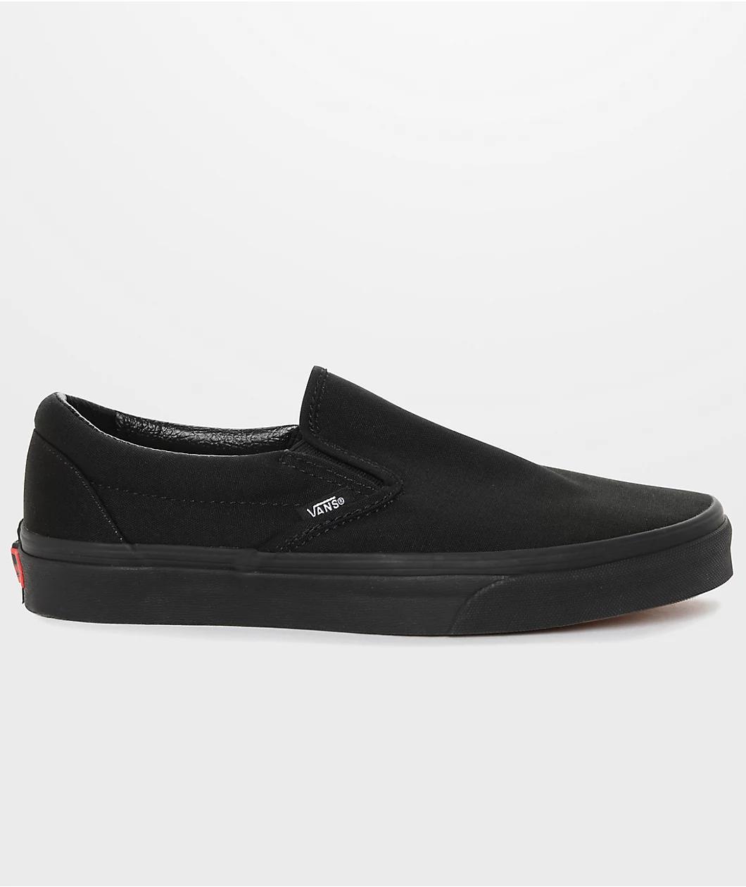 Vans Slip-On Monochromatic Black Skate Shoes Product Image