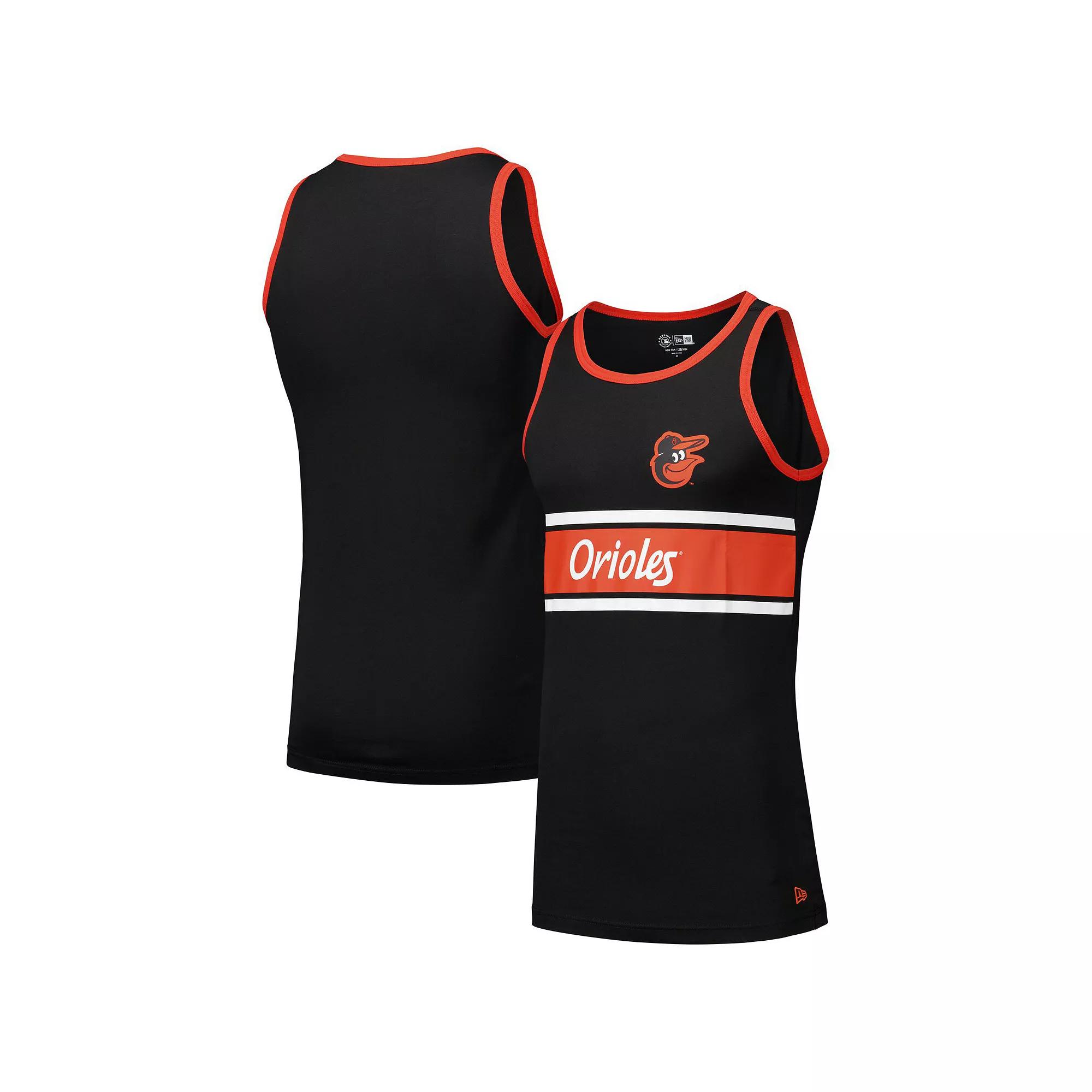 Men's New Era Black Baltimore Orioles Jersey Ringer Tank Top, Size: Medium Product Image