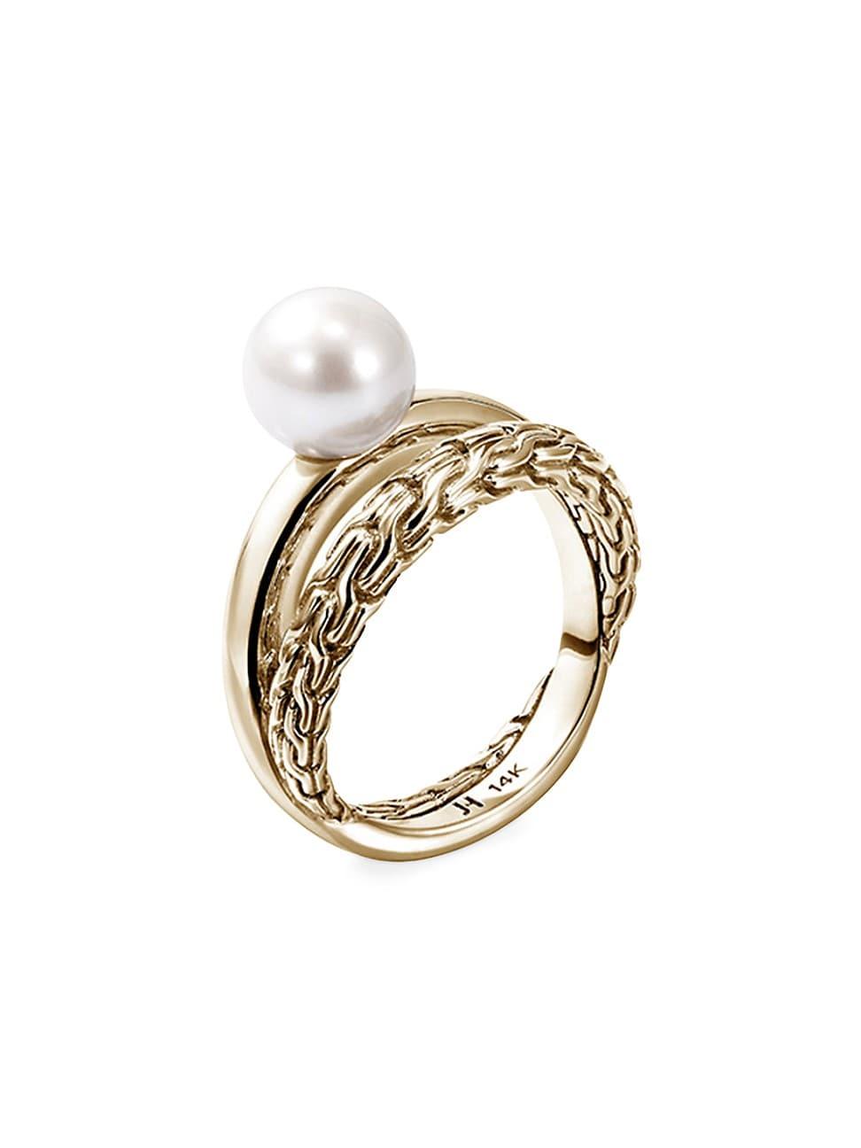 Womens JH Essentials 14K Yellow Gold & Cultured Freshwater Pearl Ring Product Image