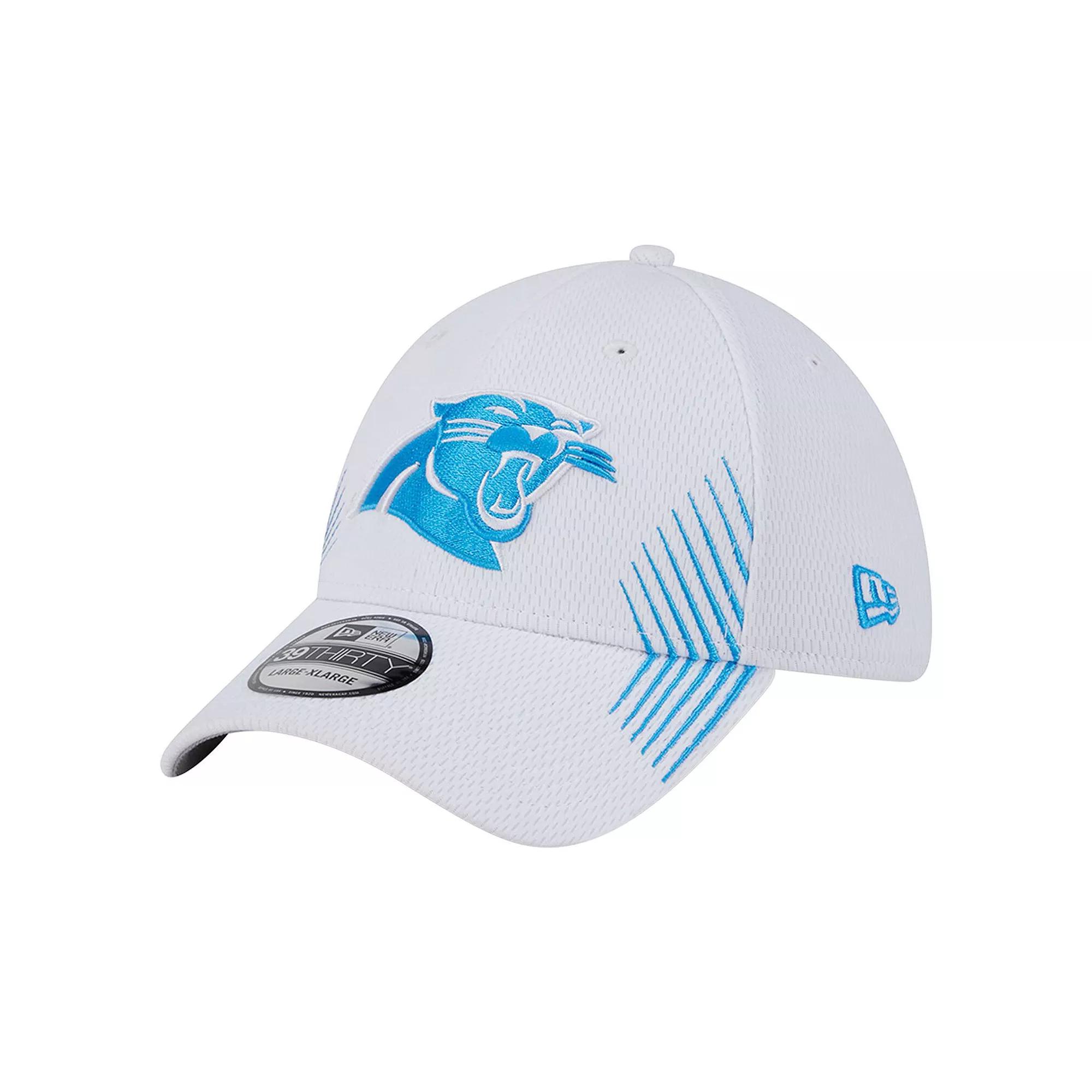 Men's New Era White Carolina Panthers Active 39THIRTY Flex Hat, Size: Medium/Large Product Image