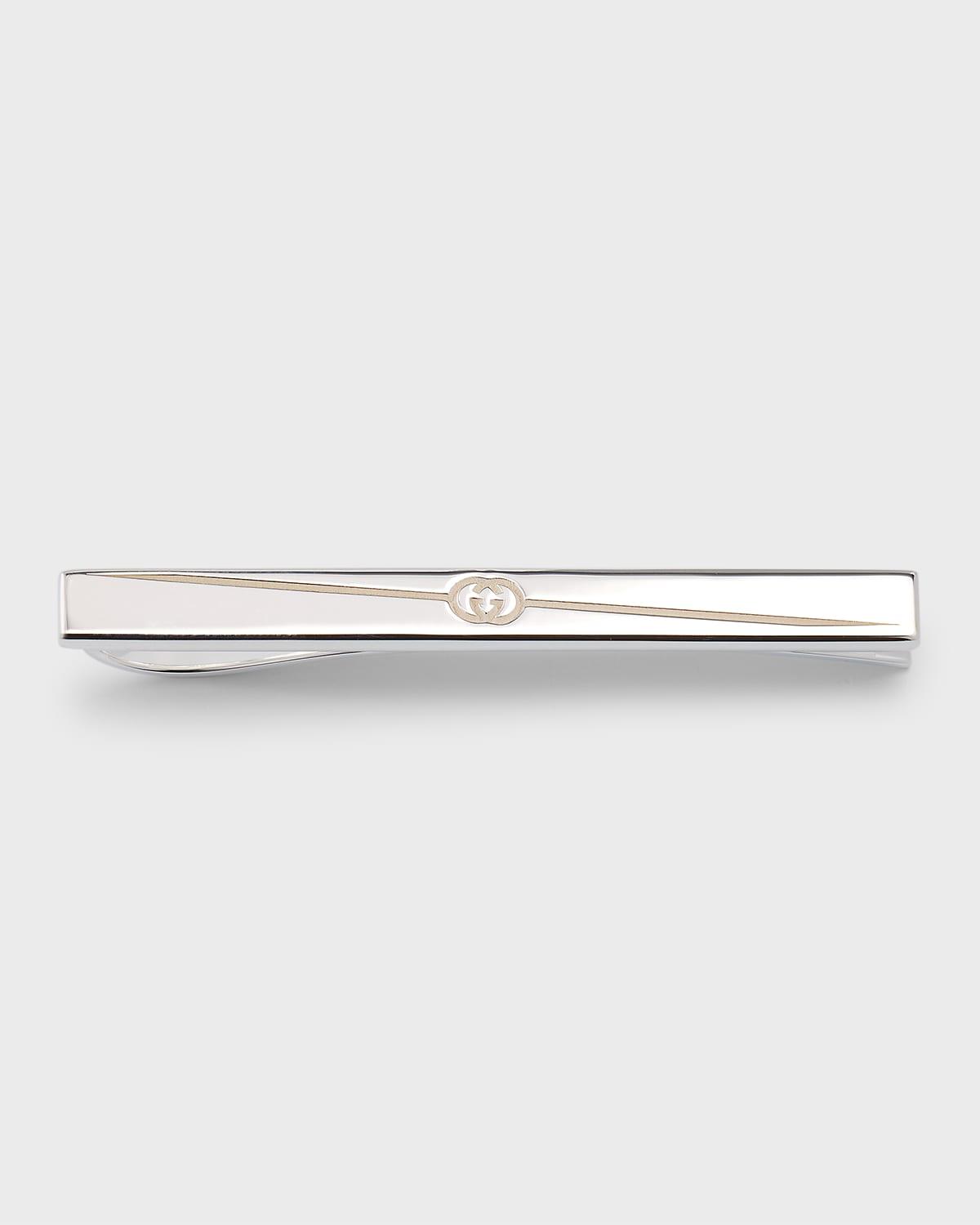 Mens Gucci Tag Tie Bar, 60x60mm Silver Product Image