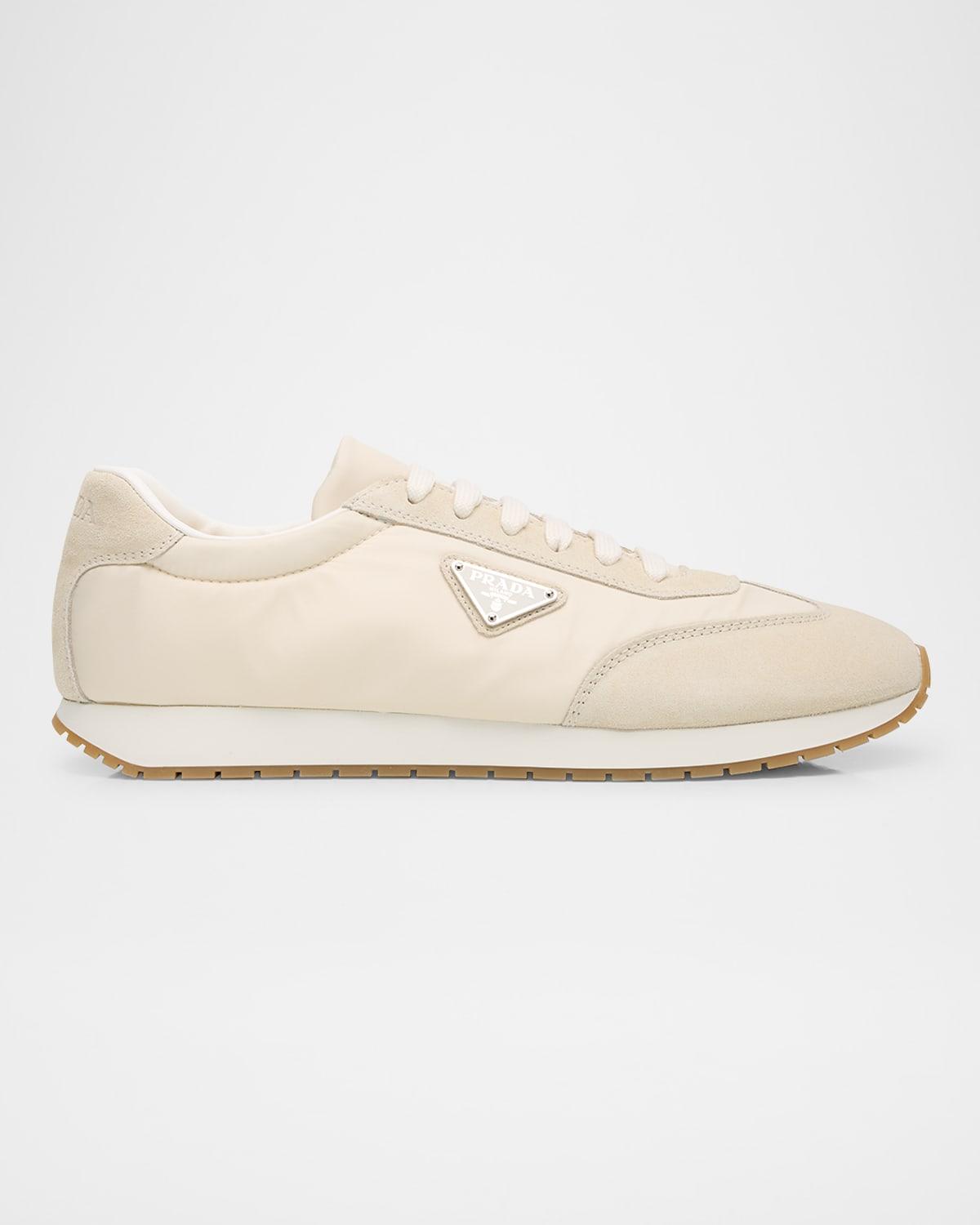 Men's Rank Nylon and Leather Low-Top Sneakers Product Image