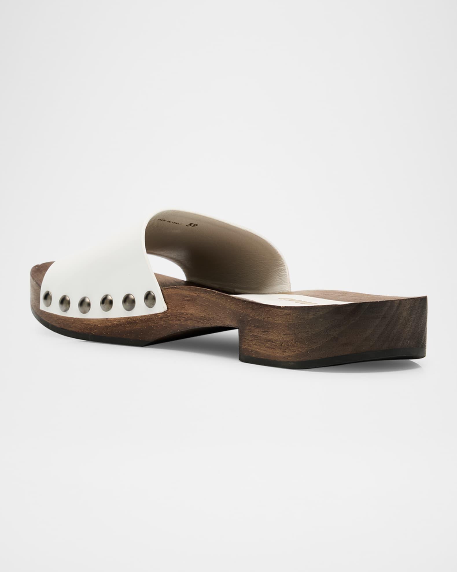 Leather Logo Slide Clogs Product Image