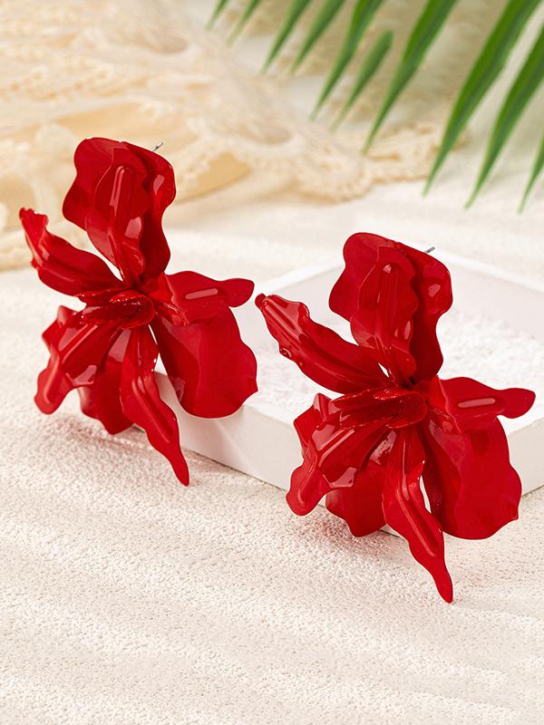 Flower Shape Drop Earrings Product Image