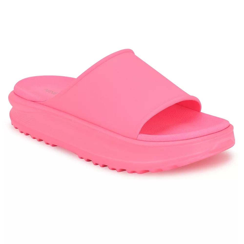 Nine West Sunshin Women's Slides, Size: 11, Neon Pink Product Image