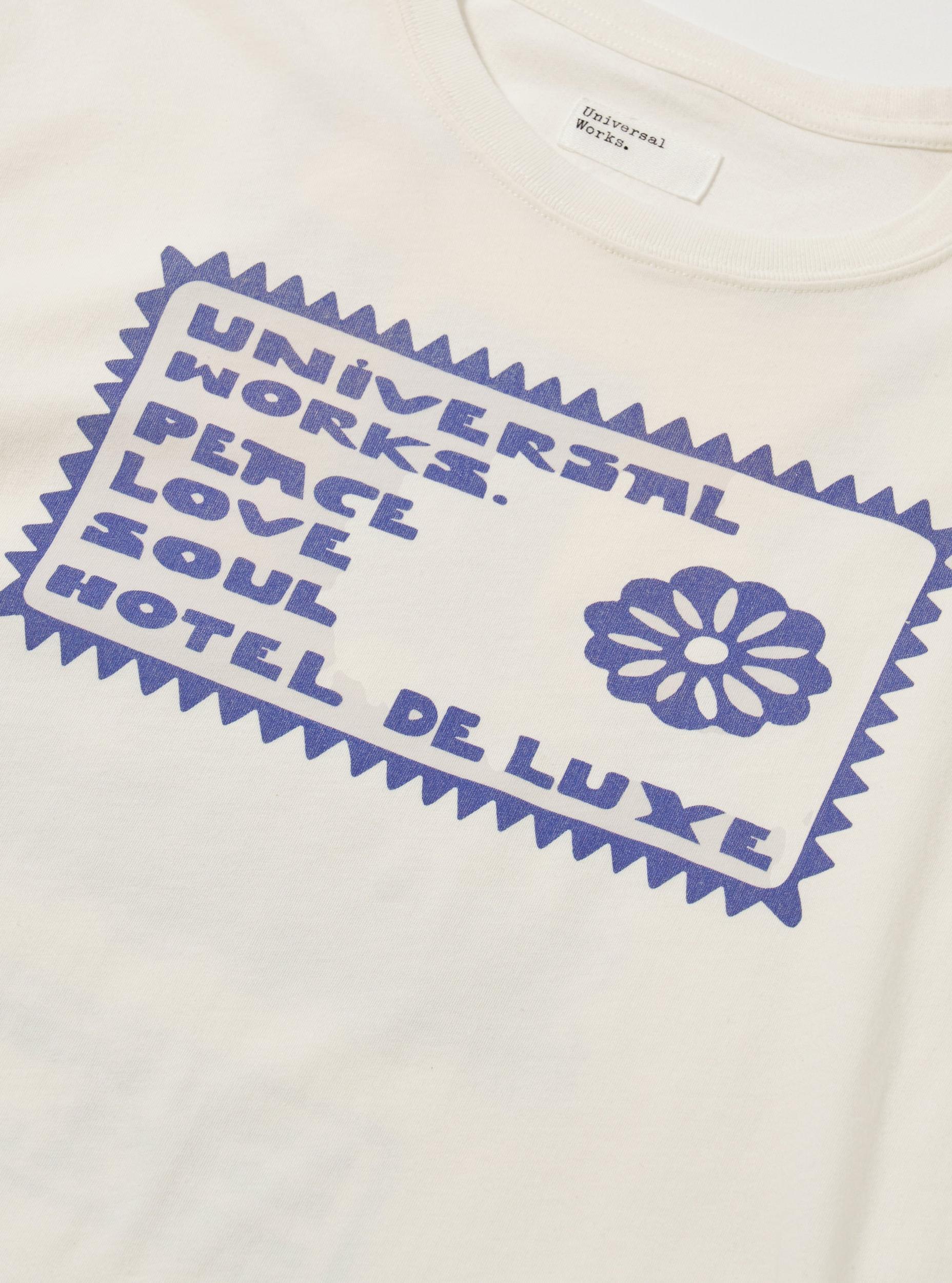 Universal Works Print Tee in Ecru/Yellow Single Jersey Pickup Product Image