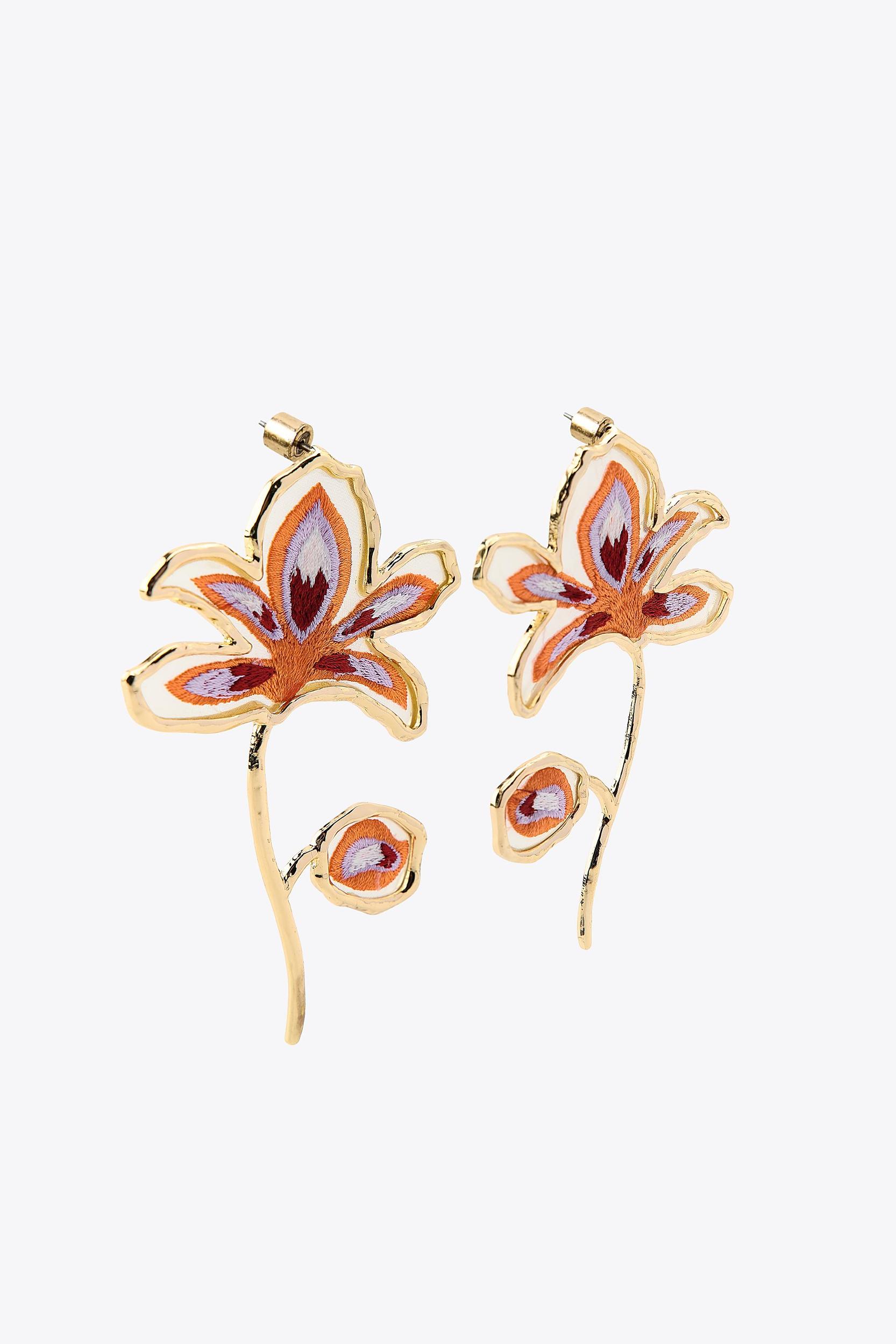 EMBROIDERED FLOWER EARRINGS Product Image