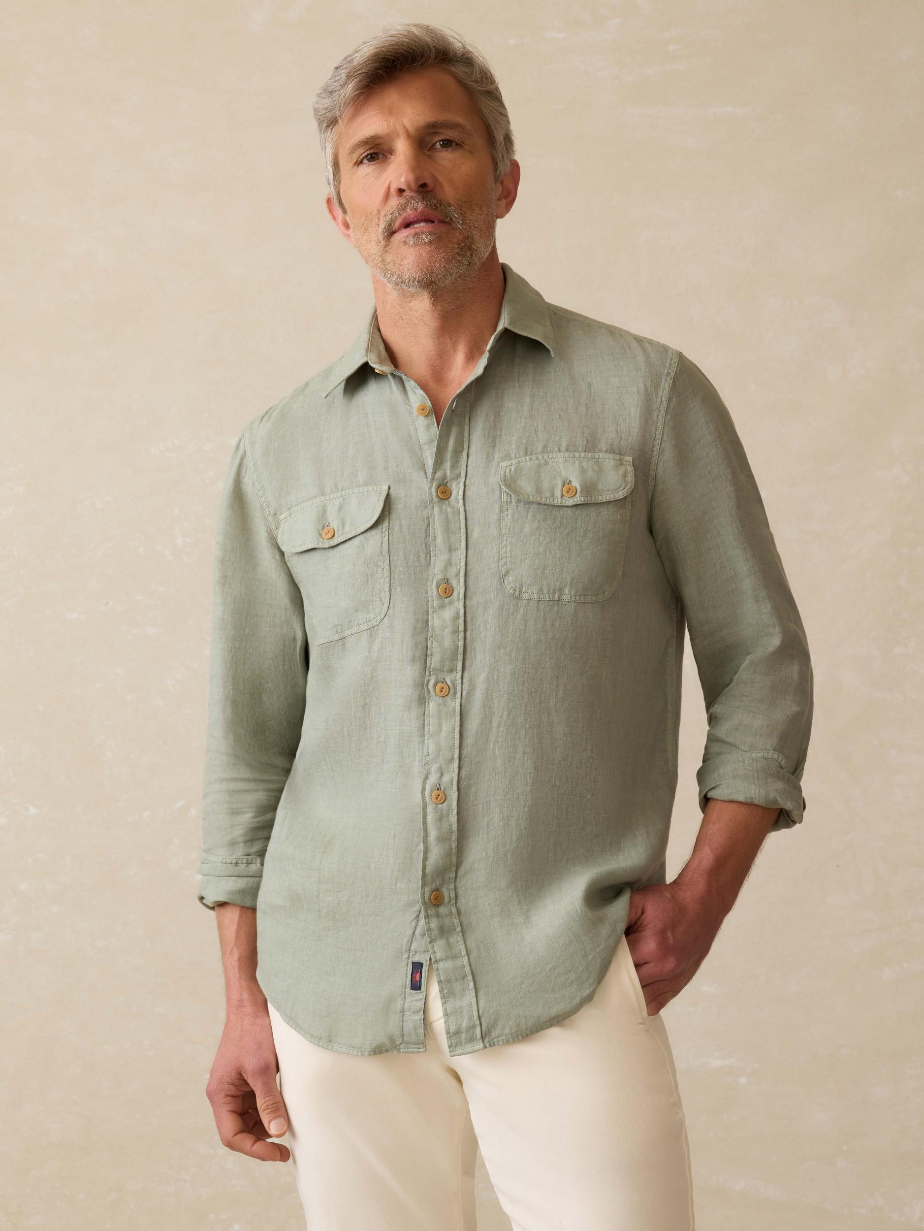 Irish Linen Safari Shirt - Sage Creek Male Product Image