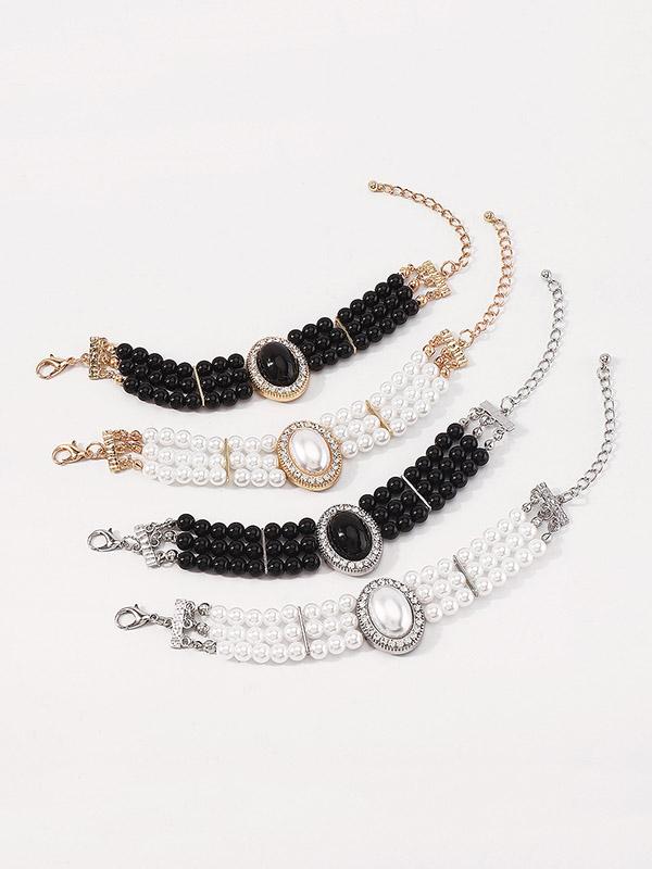 Adjustable Chains Geometric Rhine Stones Bracelet Accessories Product Image