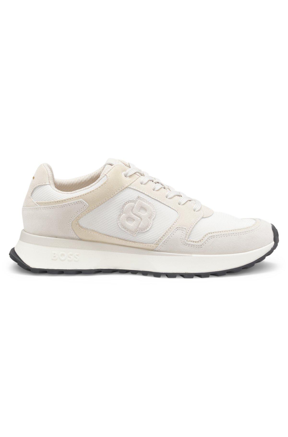 Suede-trim trainers with Double B monogram Product Image