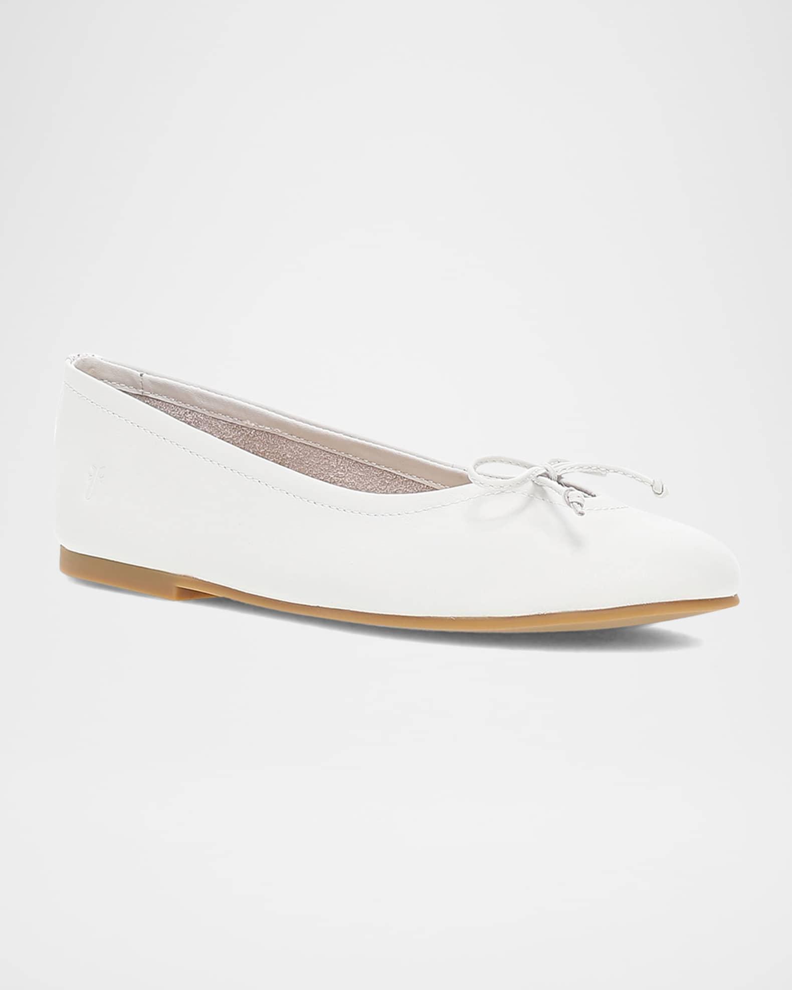 Emma Leather Bow Ballerina Flats Product Image