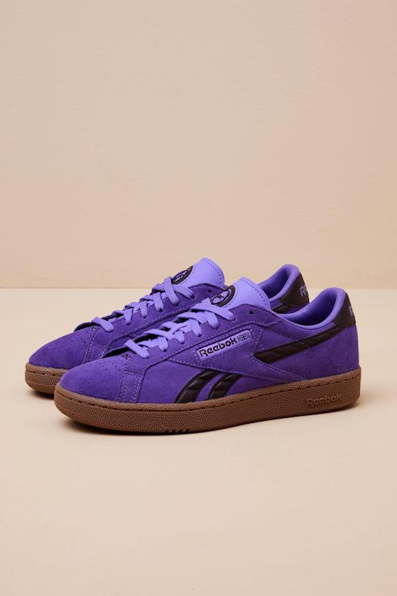 Club C Grounds UK Royal Purple Suede Leather Sneakers Product Image