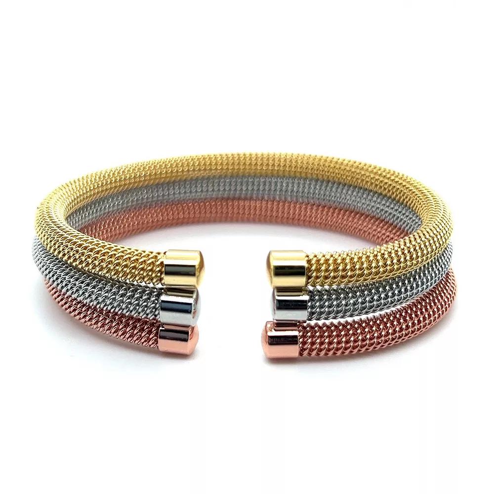 Juvell 18k Gold Plated Bangle Bracelet, Women's, Two Tone Product Image