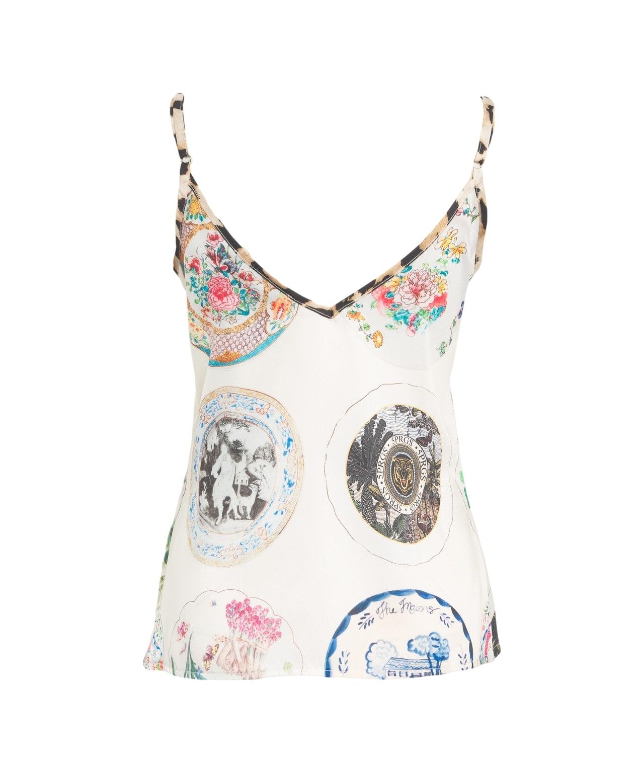 Satin camisole with print Product Image