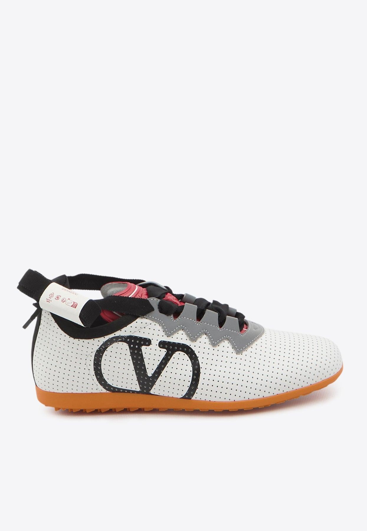 VALENTINO GARAVANI Chromathon Low-top Sneakers In Perforated Leather In Multi Product Image