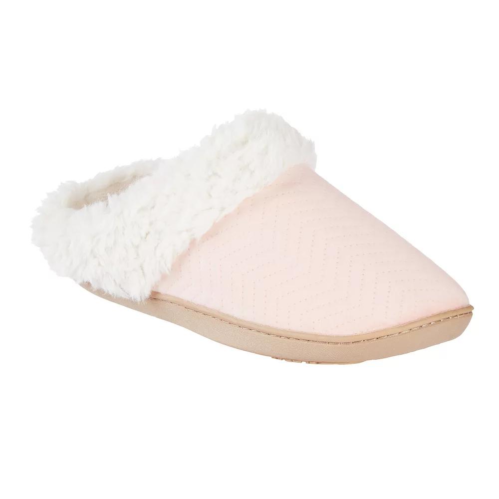 isotoner Louise Quilted Chevron Velour Women's Clog Slippers, Size: Large, Delphinium Product Image